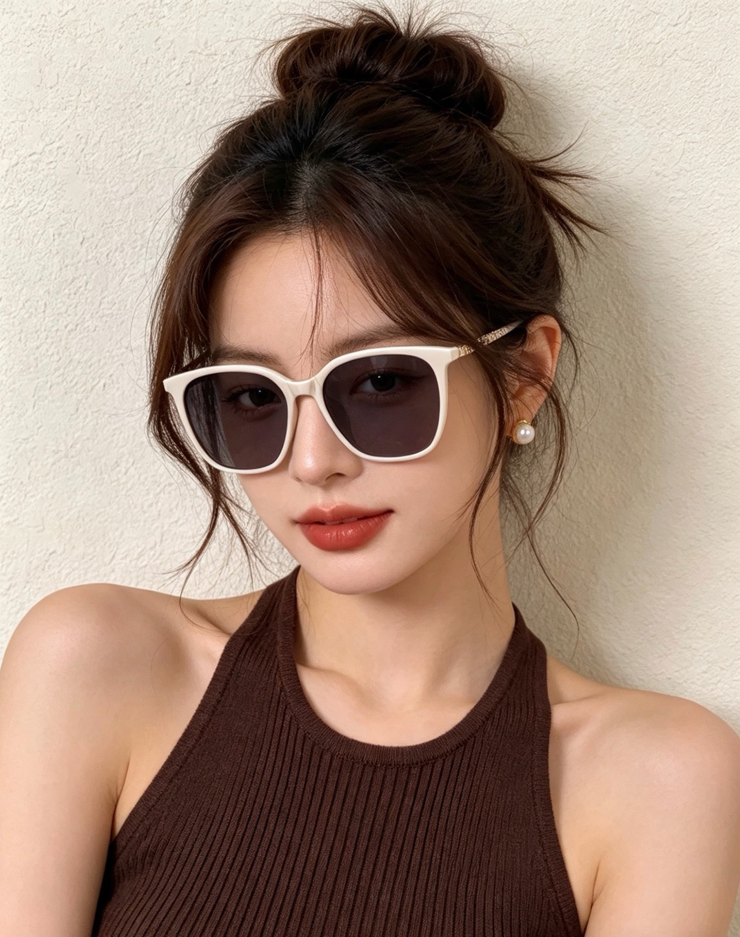 新品CHANEL 香奈儿太阳镜以独特魅力和前卫风格诠释春夏最新眼镜，以方框设计两边经典小香珍珠做点缀，中梁金属质感超好佩