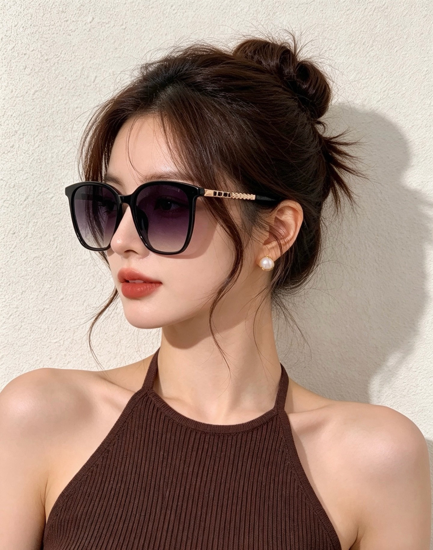 新品CHANEL 香奈儿太阳镜以独特魅力和前卫风格诠释春夏最新眼镜，以方框设计两边经典小香珍珠做点缀，中梁金属质感超好佩