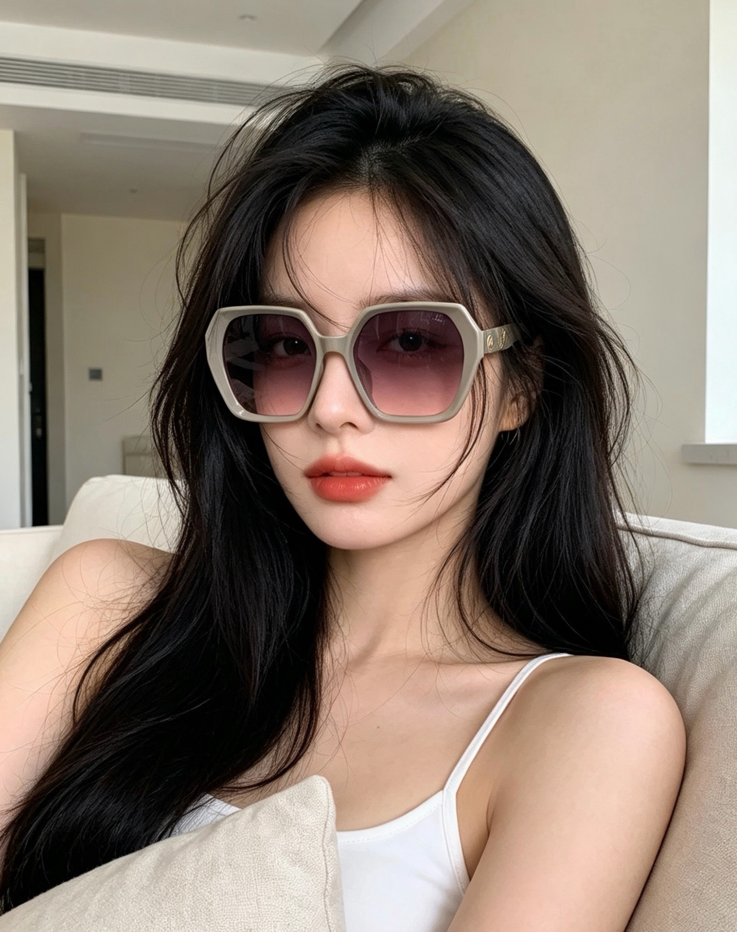 🔺CHANEL🔻官方早春新款，众多明星同款[色]香奈儿‼️‼️新款大框墨镜 ，🌈🌈宝丽来超清太阳镜🔝🔝型号：CH8402