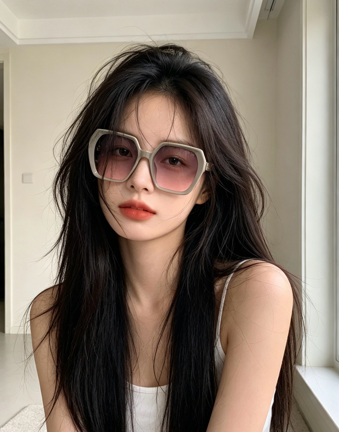 🔺CHANEL🔻官方早春新款，众多明星同款[色]香奈儿‼️‼️新款大框墨镜 ，🌈🌈宝丽来超清太阳镜🔝🔝型号：CH8402