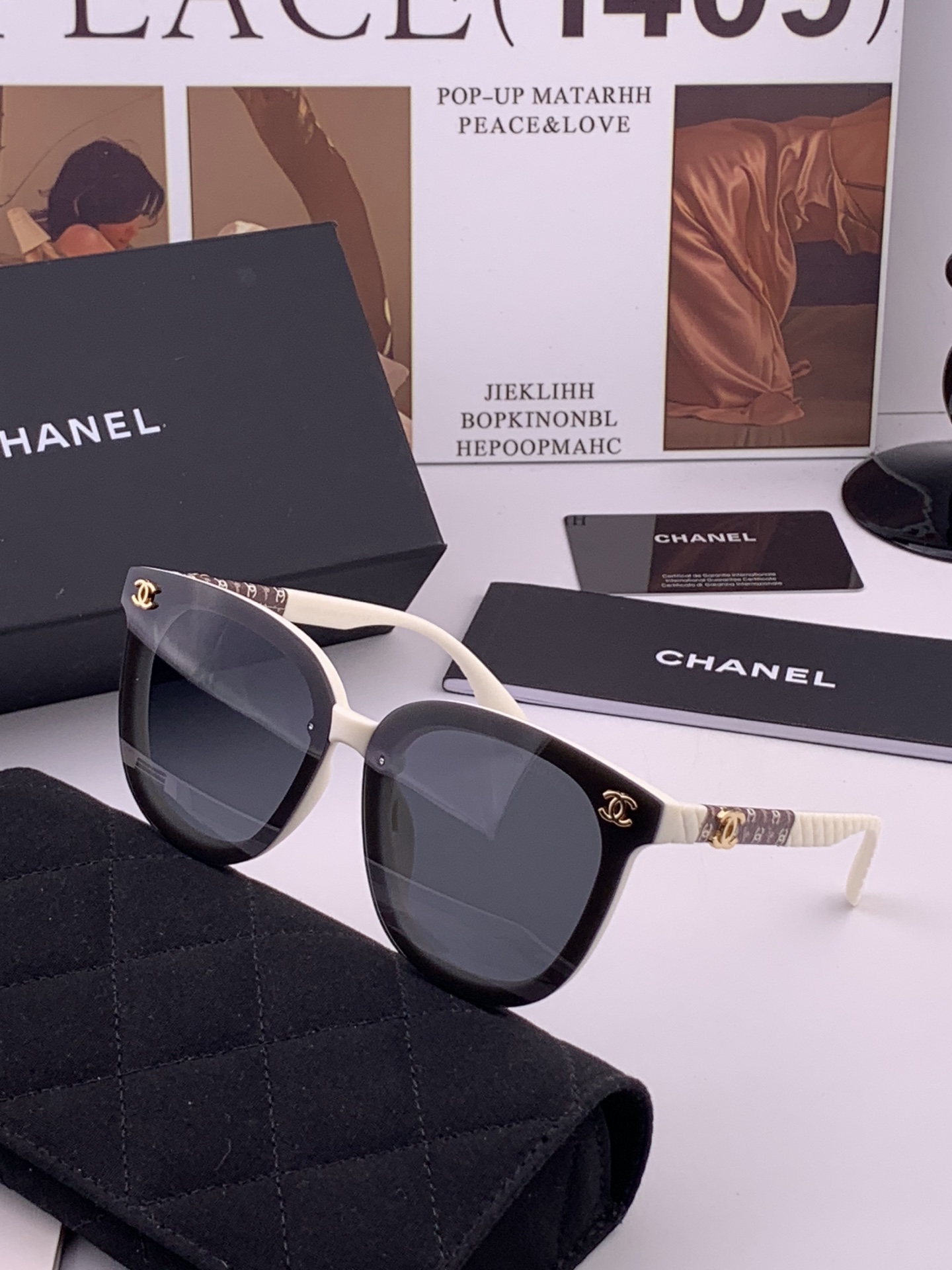 Chanel大框太阳镜墨镜  经典的方框设计，不挑脸型，无论搭配大衣还是连衣裙都非常显气质偏光镜片预防紫外线  型号：C