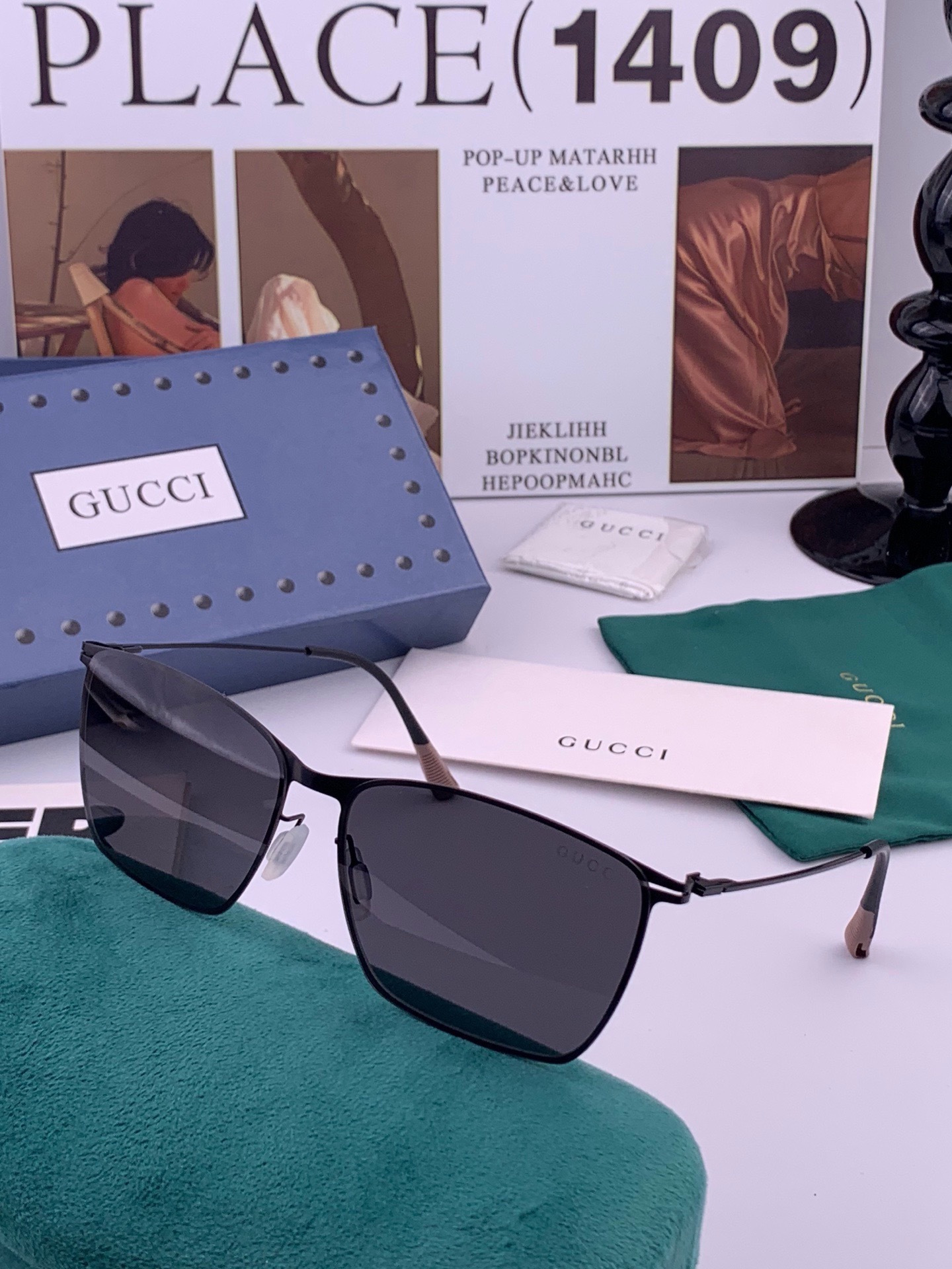 Gucci 春夏新款超轻无螺丝压不坏系列情侣款太阳镜高清尼龙镜片🦅完美品质，适合各种脸型，经典太阳镜亮相时装周.超酷拉风