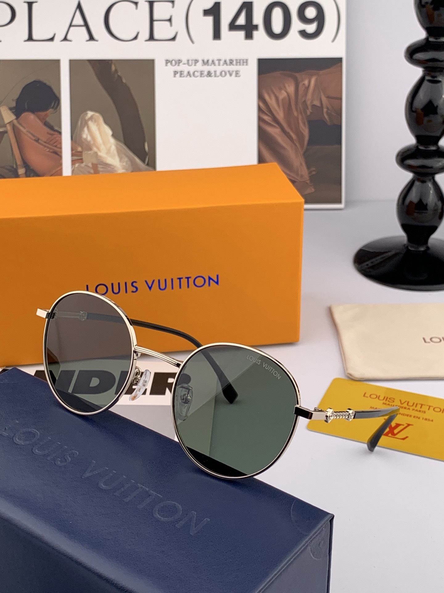 Lv 。  高品质男女款墨镜   👍 进口宝丽来偏光镜片  。蛤蟆镜 开车钓鱼都可 。百搭显瘦墨镜韩版男士飞行员大框司机