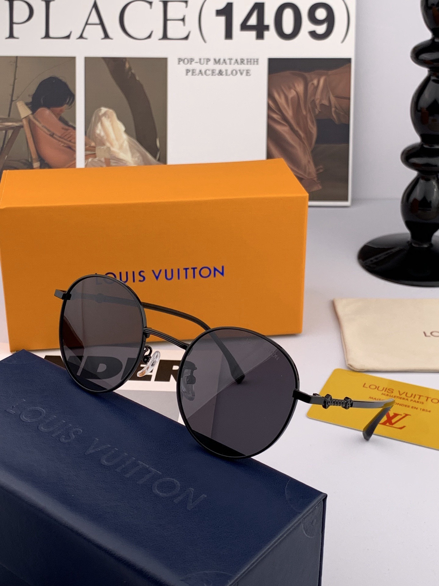 Lv 。  高品质男女款墨镜   👍 进口宝丽来偏光镜片  。蛤蟆镜 开车钓鱼都可 。百搭显瘦墨镜韩版男士飞行员大框司机