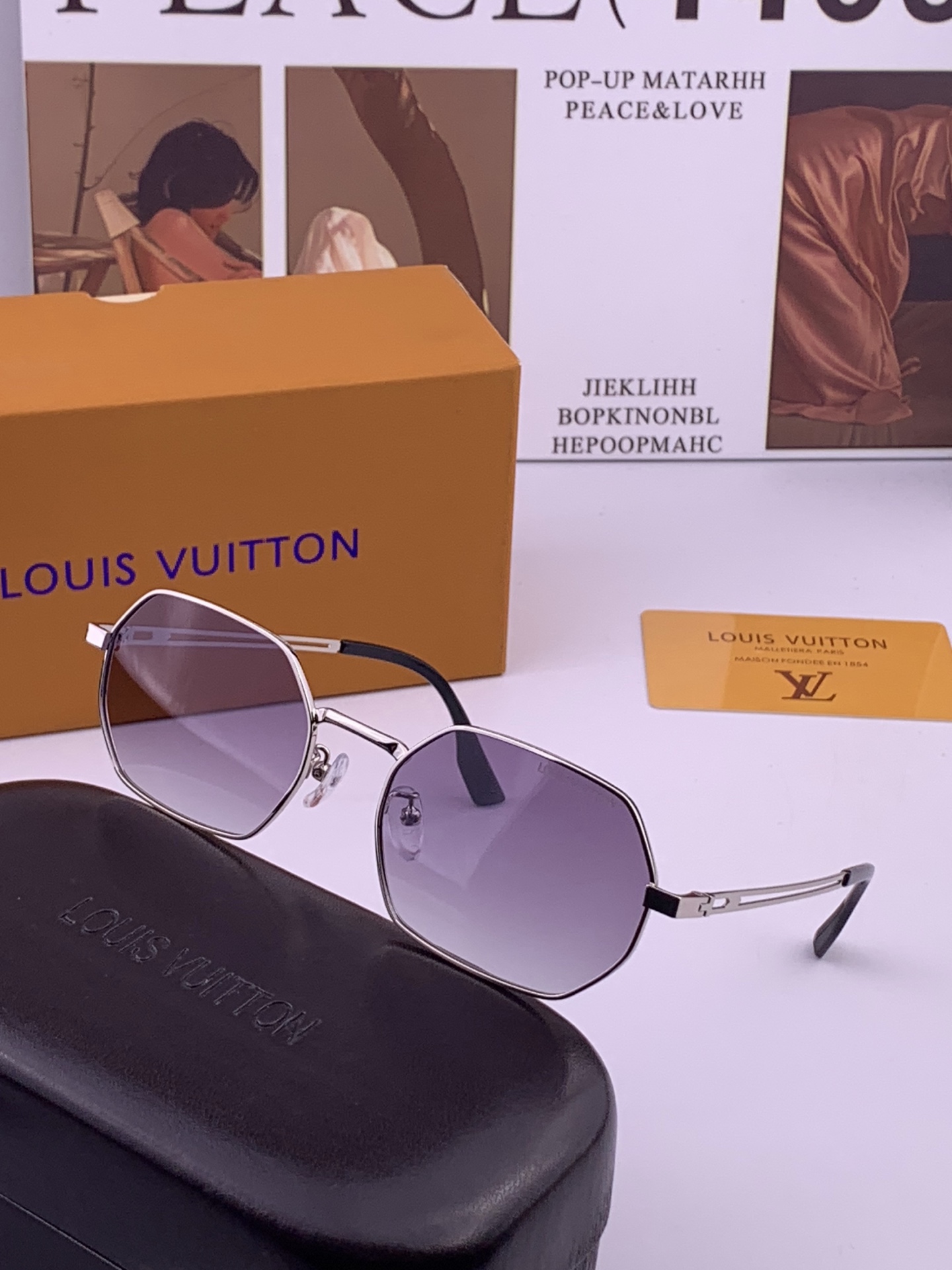 Lv 。  高品质男女款墨镜   👍 进口宝丽来偏光镜片  。蛤蟆镜 开车钓鱼都可 。百搭显瘦墨镜韩版男士飞行员大框司机