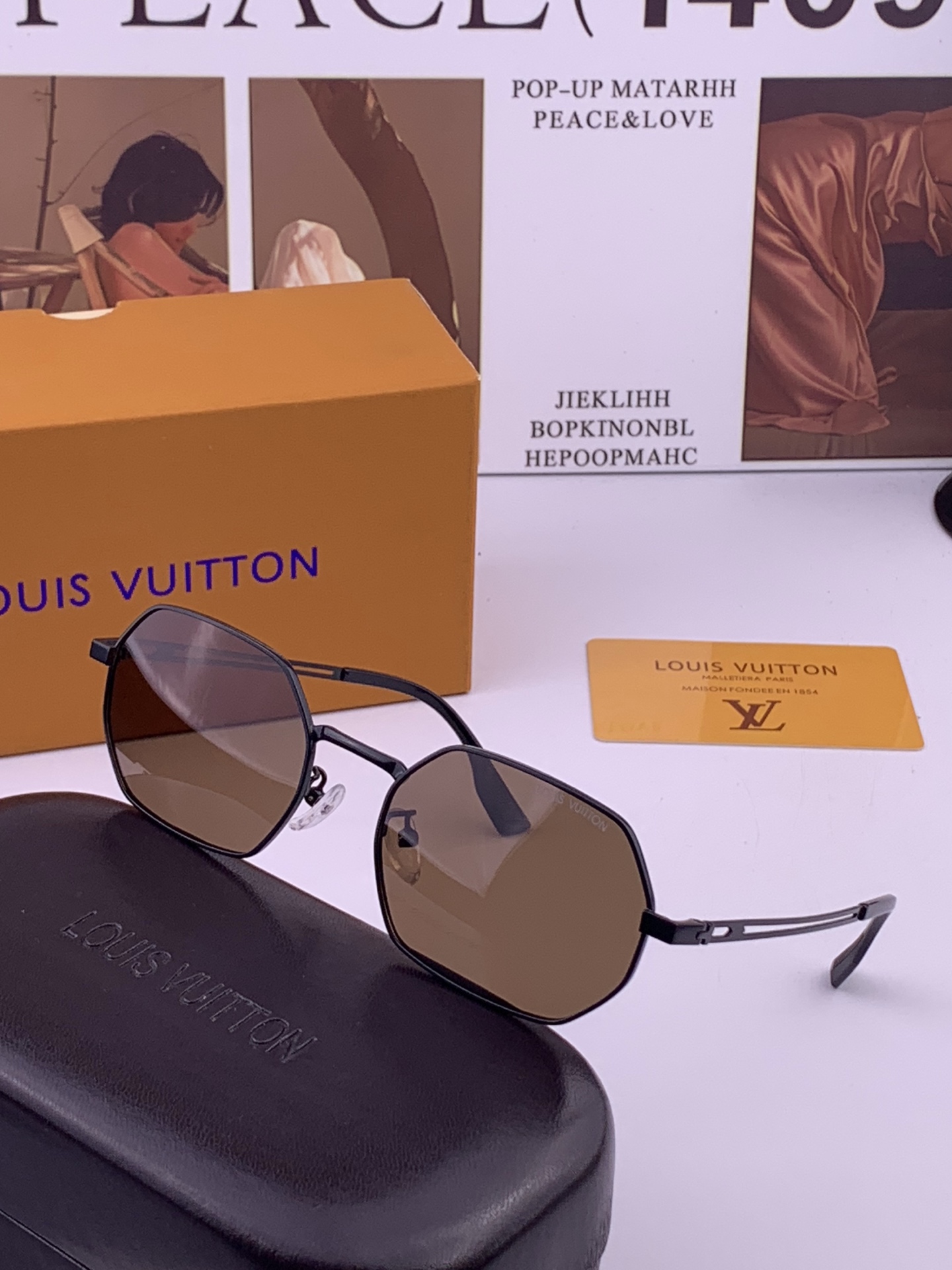 Lv 。  高品质男女款墨镜   👍 进口宝丽来偏光镜片  。蛤蟆镜 开车钓鱼都可 。百搭显瘦墨镜韩版男士飞行员大框司机
