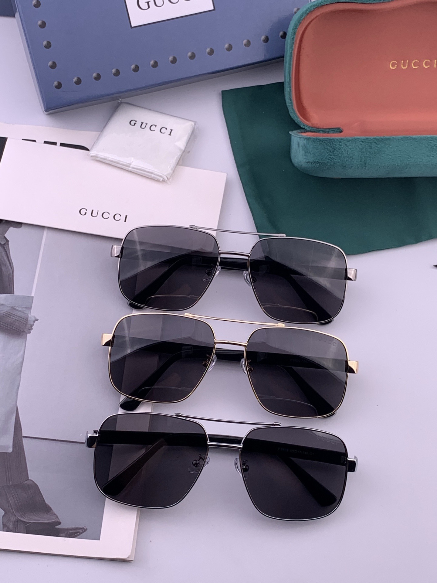 Gucci 。  高品质男女款墨镜   👍 进口宝丽来偏光镜片  。蛤蟆镜 开车钓鱼都可 。百搭显瘦墨镜韩版男士飞行员大