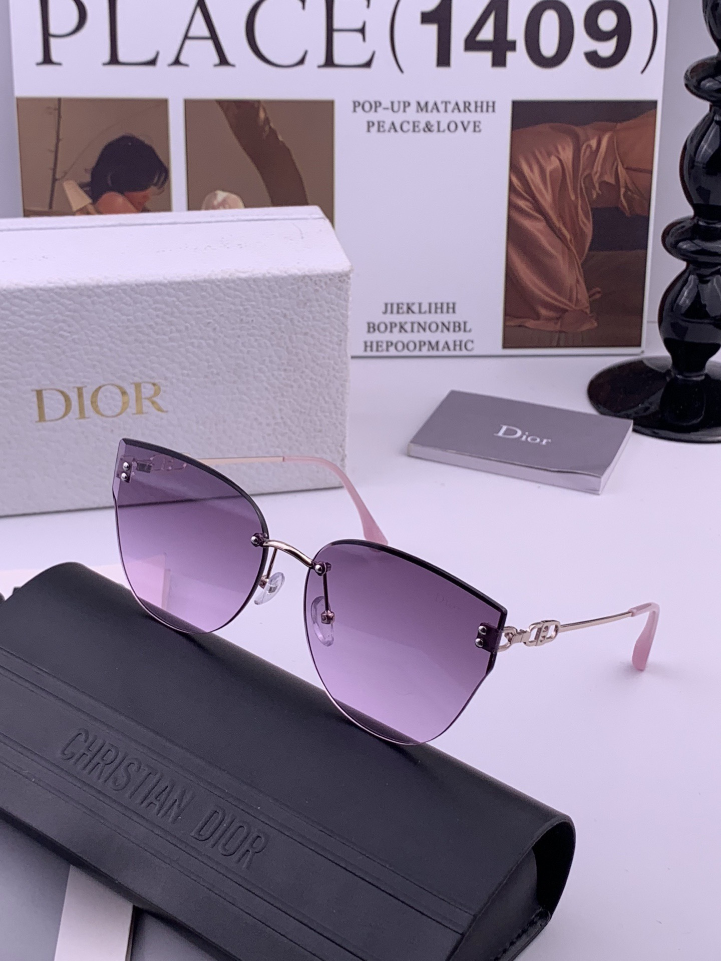 DIOR🌋☔️时尚无框太阳镜镜片 顶级奢侈品[强] 高品质[胜利][亲亲]🍦🍨 [得意] 气质非凡😄 🍫🍪女士开车墨镜[