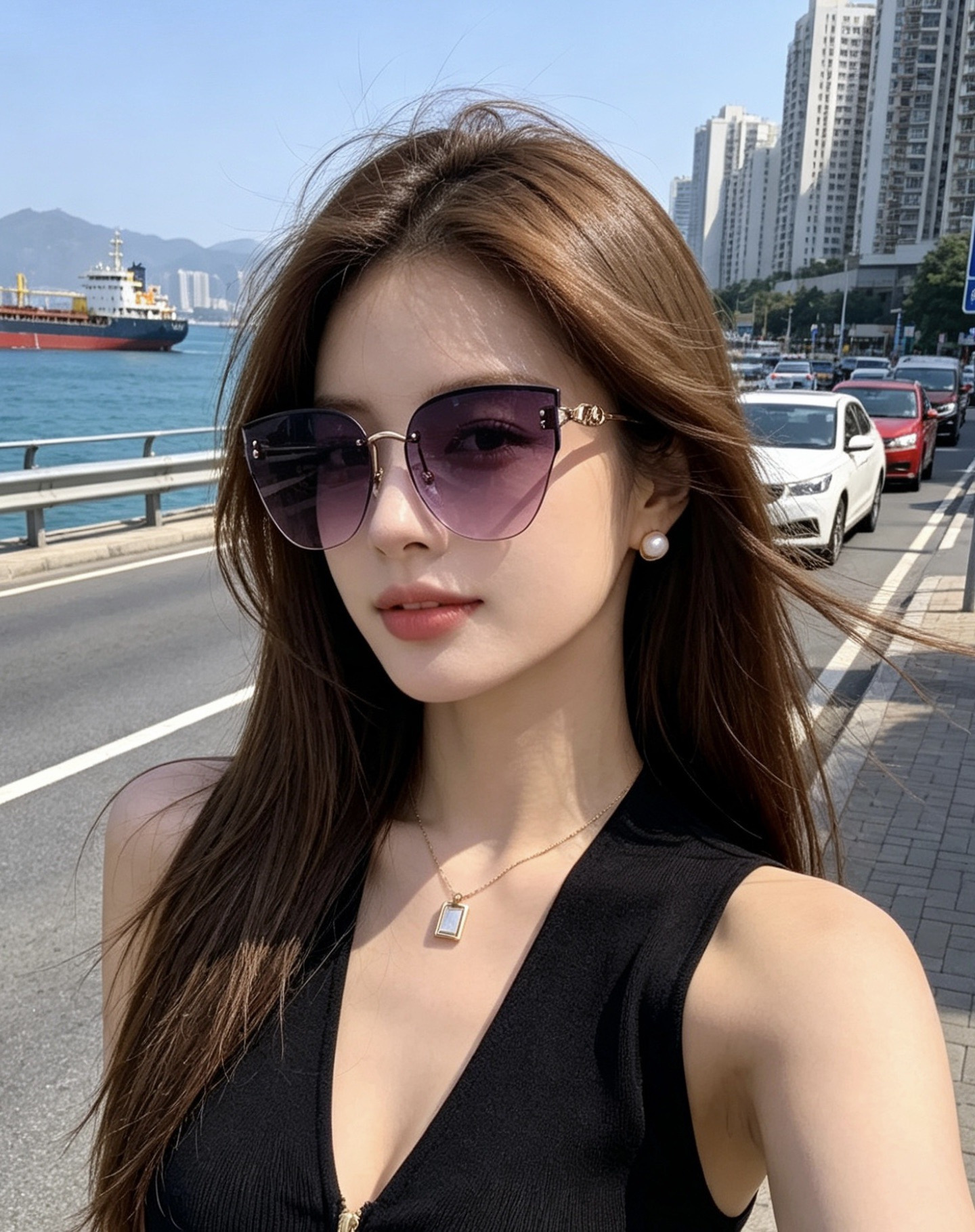 DIOR🌋☔️时尚无框太阳镜镜片 顶级奢侈品[强] 高品质[胜利][亲亲]🍦🍨 [得意] 气质非凡😄 🍫🍪女士开车墨镜[
