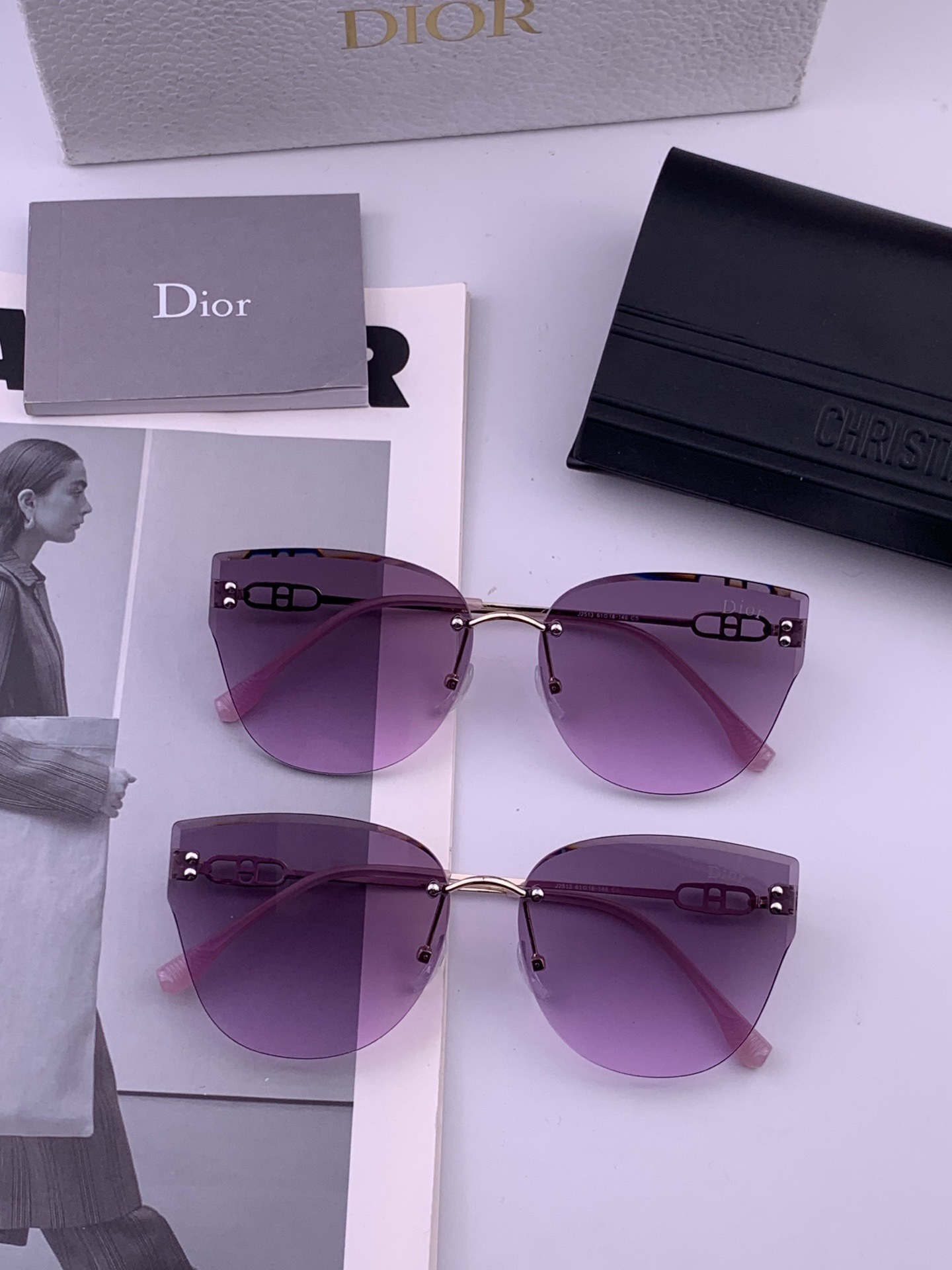 DIOR🌋☔️时尚无框太阳镜镜片 顶级奢侈品[强] 高品质[胜利][亲亲]🍦🍨 [得意] 气质非凡😄 🍫🍪女士开车墨镜[