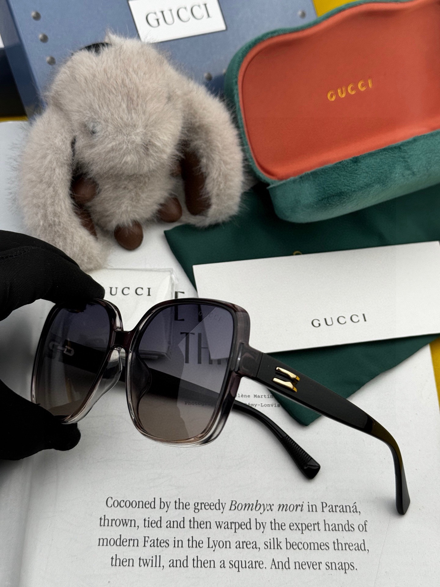 【GUCCI】新款潮流爆款 时尚方框太阳镜 佩戴舒适 网红潮款墨镜  女士高清加厚偏光太阳镜🕶️ 🎉高品质TR镜框 ♥️