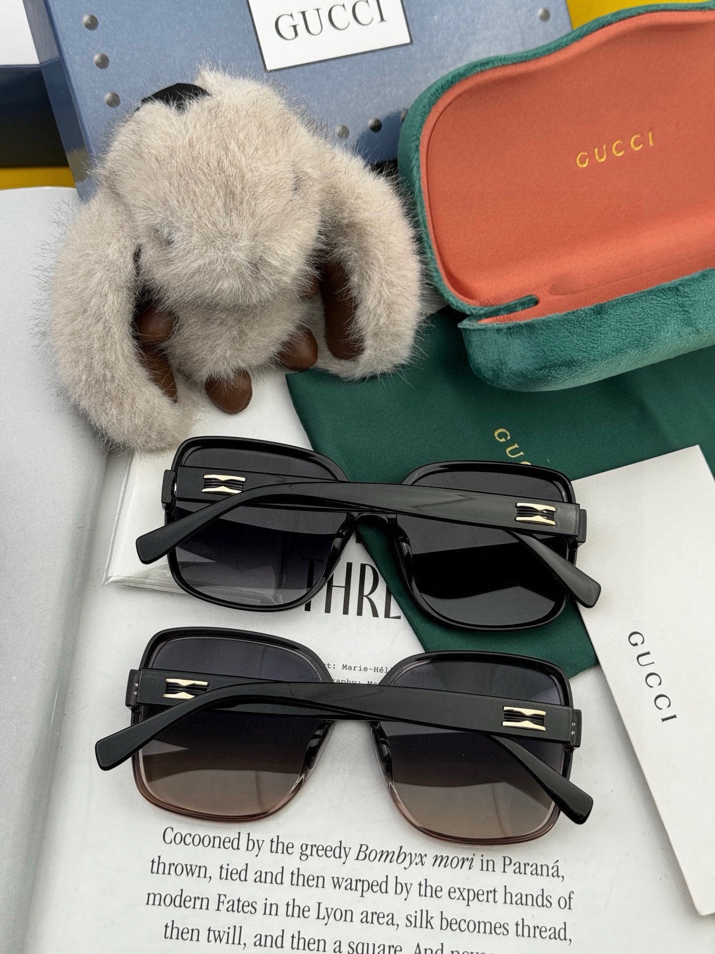 【GUCCI】新款潮流爆款 时尚方框太阳镜 佩戴舒适 网红潮款墨镜  女士高清加厚偏光太阳镜🕶️ 🎉高品质TR镜框 ♥️
