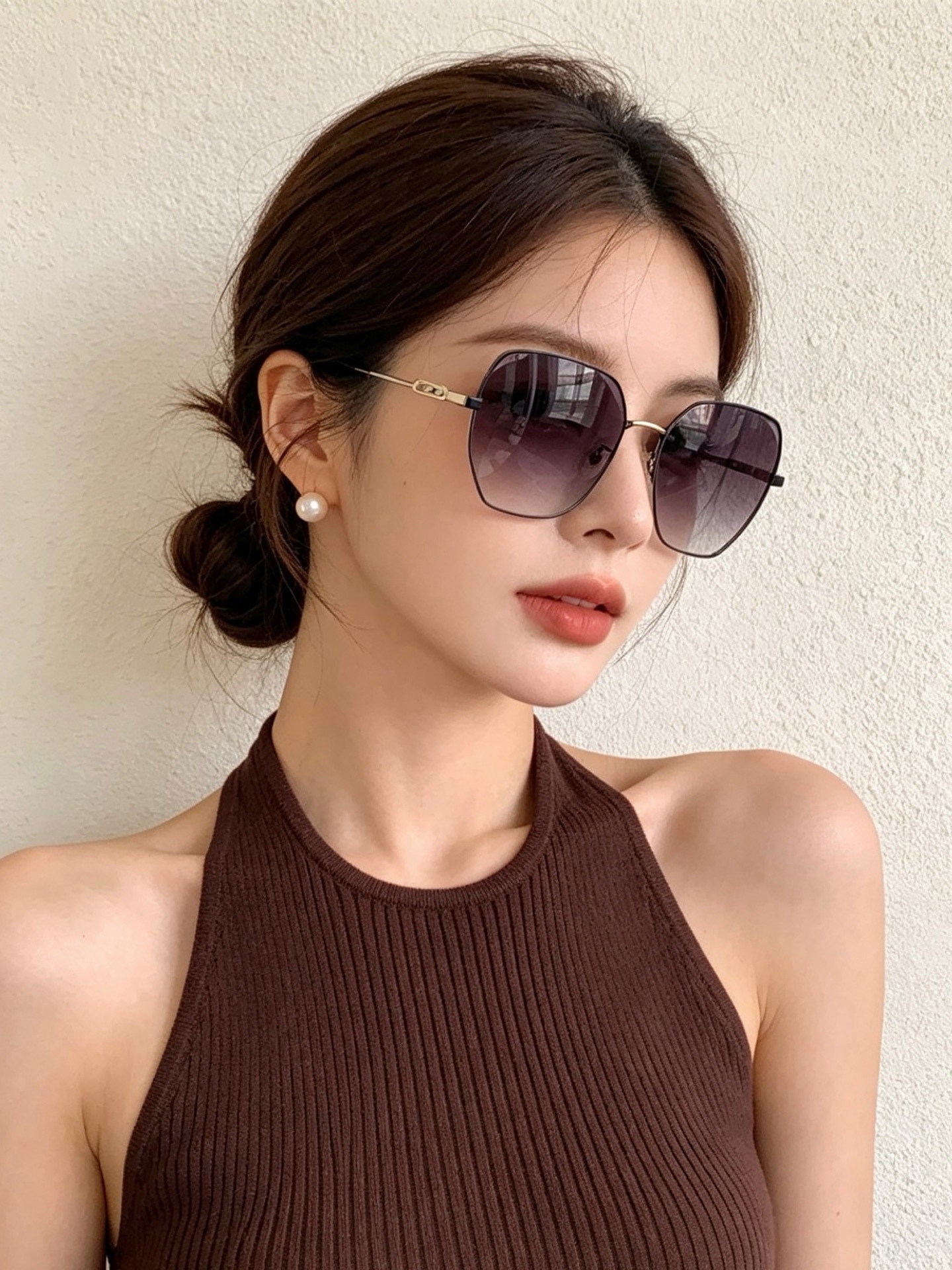【CHANEL】香奈儿  新款尼龙偏光太眼镜，无框钻石 切边更有质感，大气女人范儿，大脸小脸都好看 ！型号：CH7238
