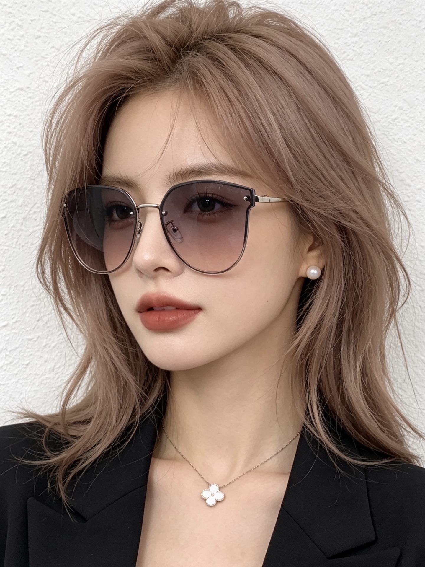GUCCI 开春新款 最新款无框太阳镜 各路网红纷纷带起气场满分‼️ 俏皮甜美.上脸效果更佳.金属质感超好 型号：G52
