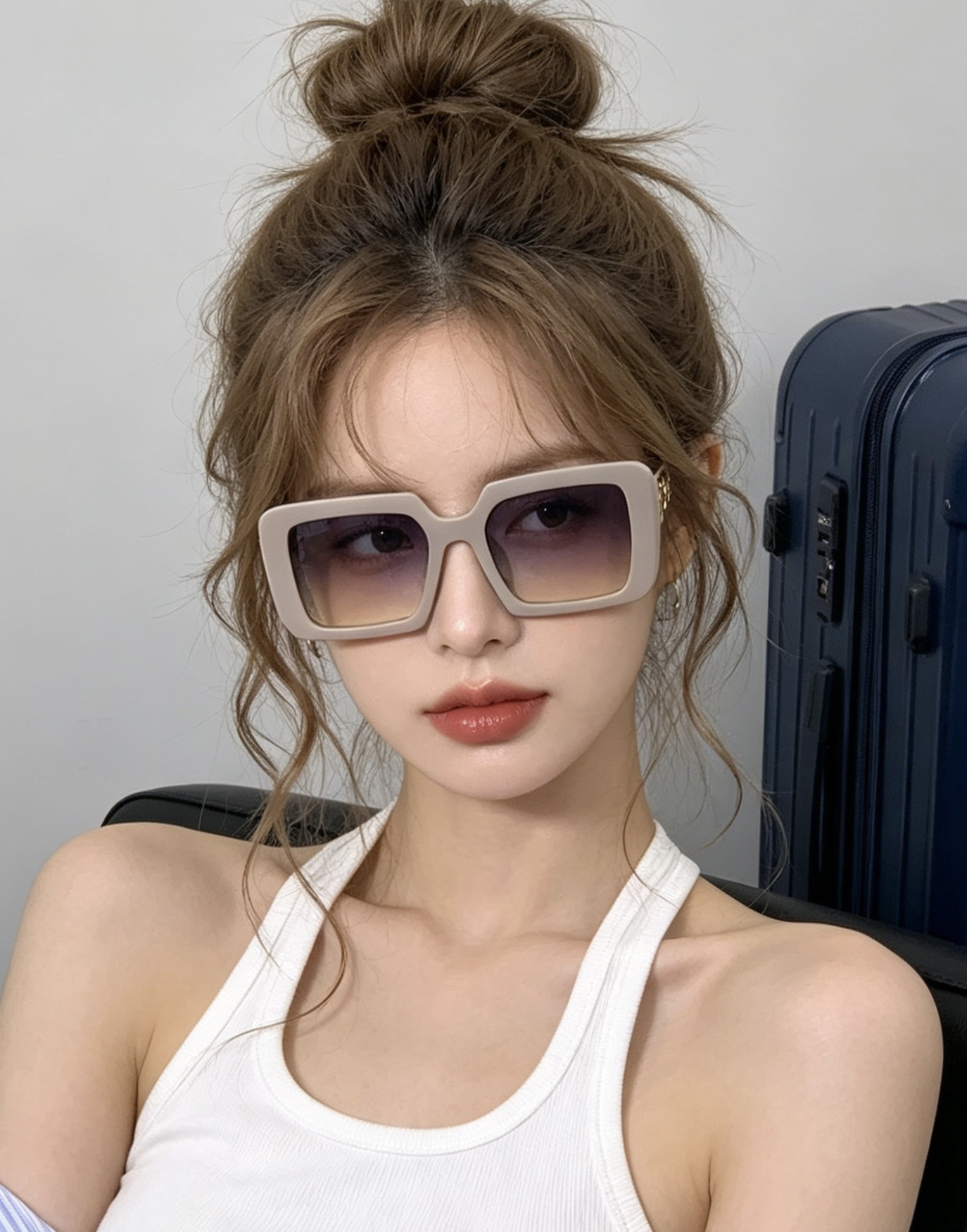 LV 开春新款  潮流爆款 时尚方框太阳镜 高品质 佩戴舒适 网红潮款墨镜 型号 L47001