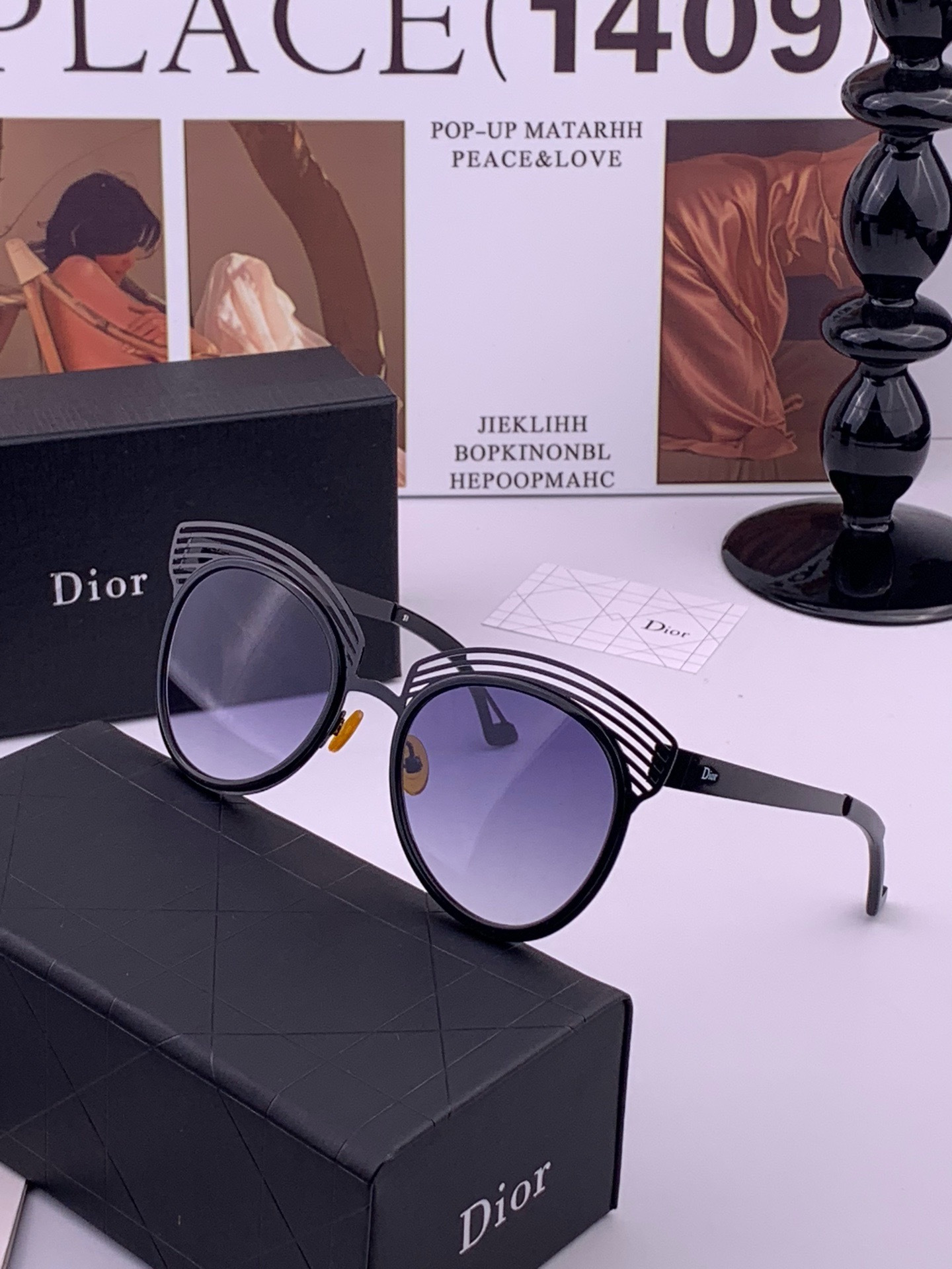 DIOR🌋☔️时尚圆框太阳镜镜片 顶级奢侈品[强] 高品质[胜利][亲亲]🍦🍨 [得意] 气质非凡😄 🍫🍪女士开车墨镜[