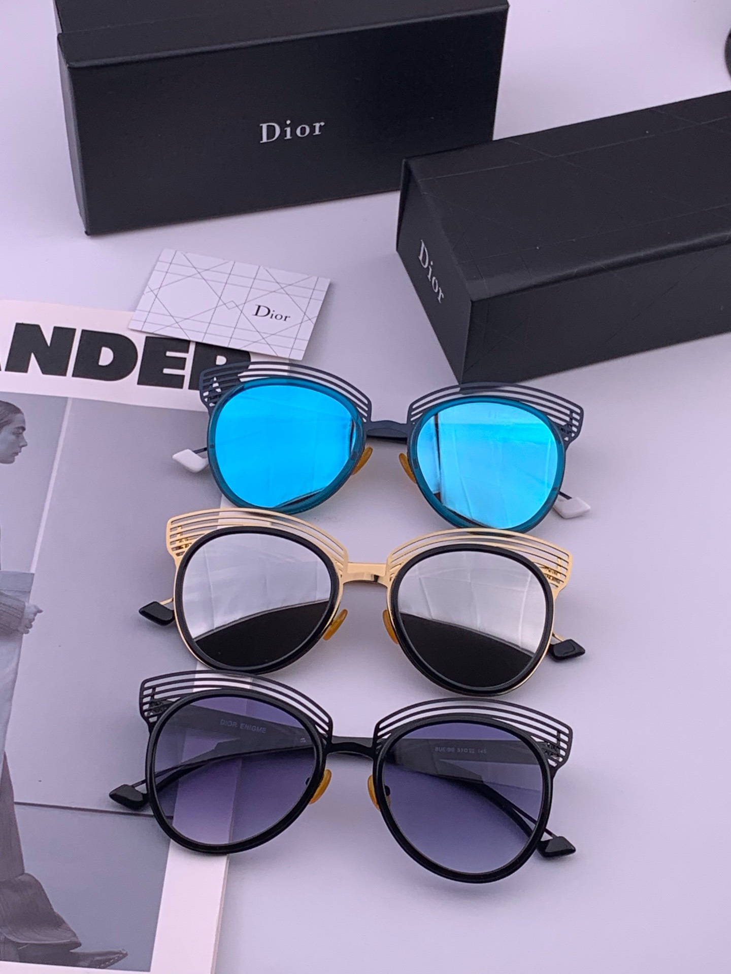 DIOR🌋☔️时尚圆框太阳镜镜片 顶级奢侈品[强] 高品质[胜利][亲亲]🍦🍨 [得意] 气质非凡😄 🍫🍪女士开车墨镜[