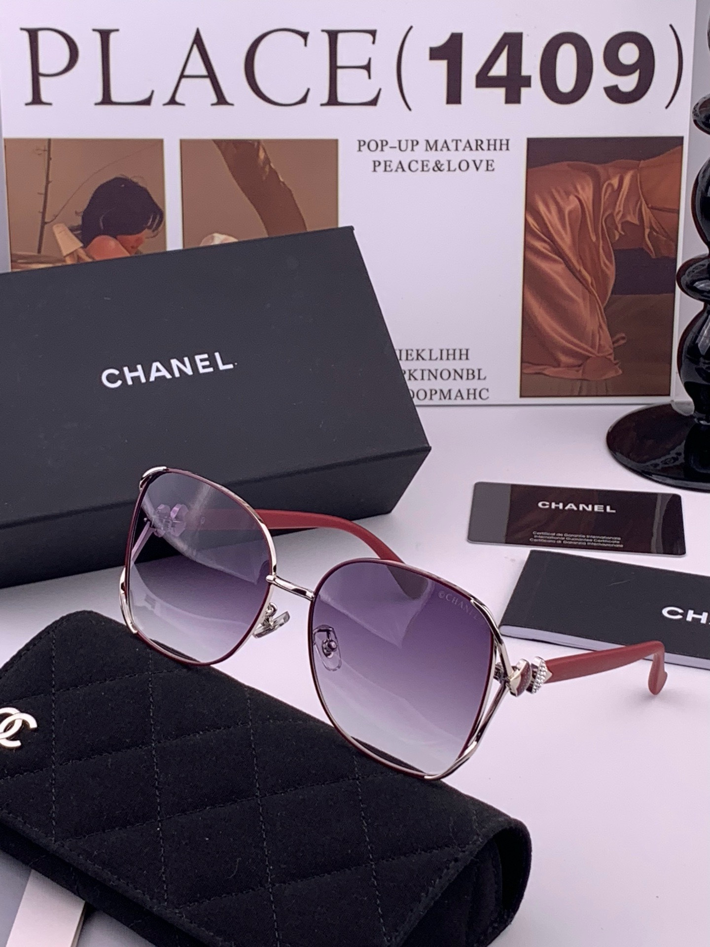 🔺CHANEL🔻官方早春新款，众多明星同款[色]香奈儿‼️‼️新款框偏光墨镜 ，🌈🌈宝丽来超清偏光太阳镜🔝🔝型号：CH9