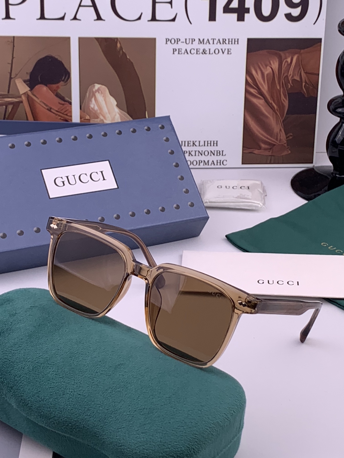 🔺GUCCI🔻古驰 GG方框太阳镜 完美品质 🎓独特设计  适合各种脸型 亮相时装周 超时尚百搭 实物精致  情侣款 男
