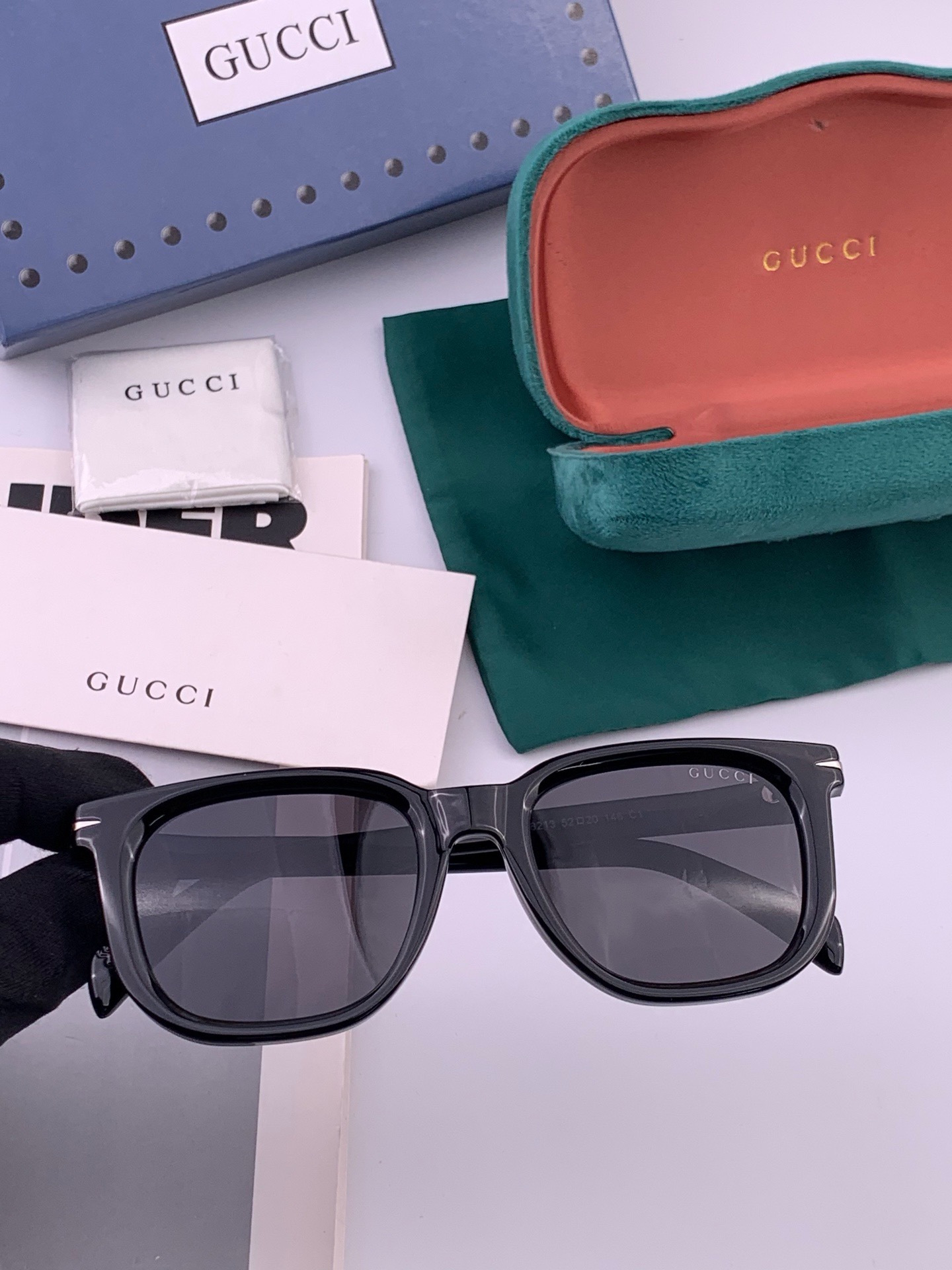 🔺 【GUCCI】开春新款 潮流爆款 时尚方框偏光太阳镜 高品质 佩戴舒适 网红潮款墨镜 女士高清尼龙偏光太阳镜🕶️ 🎉