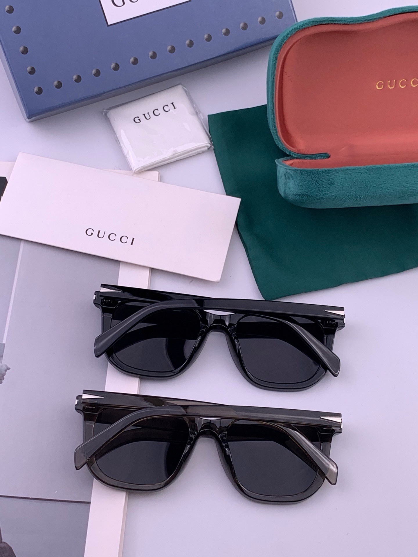 🔺 【GUCCI】开春新款 潮流爆款 时尚方框偏光太阳镜 高品质 佩戴舒适 网红潮款墨镜 女士高清尼龙偏光太阳镜🕶️ 🎉