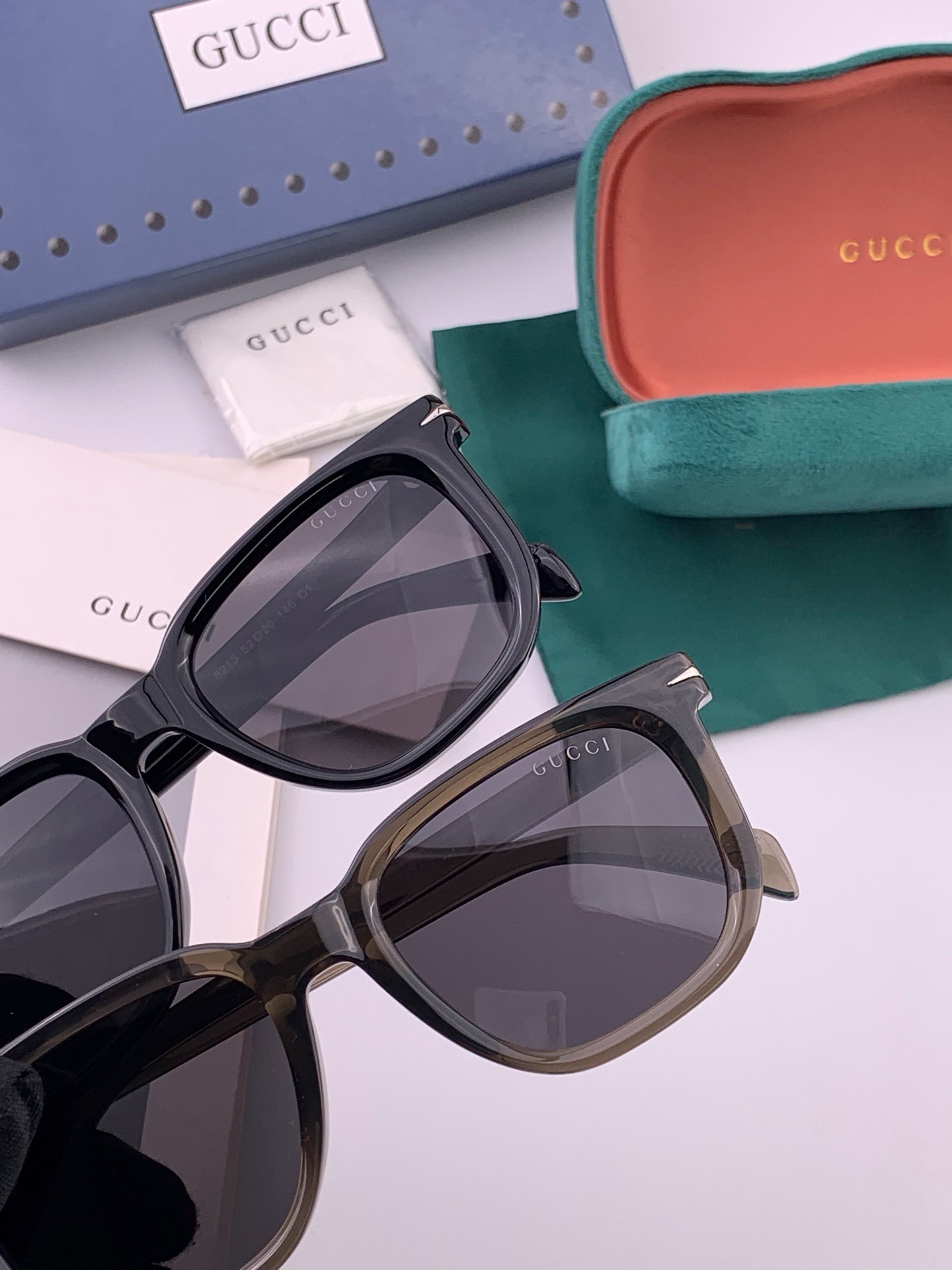 🔺 【GUCCI】开春新款 潮流爆款 时尚方框偏光太阳镜 高品质 佩戴舒适 网红潮款墨镜 女士高清尼龙偏光太阳镜🕶️ 🎉
