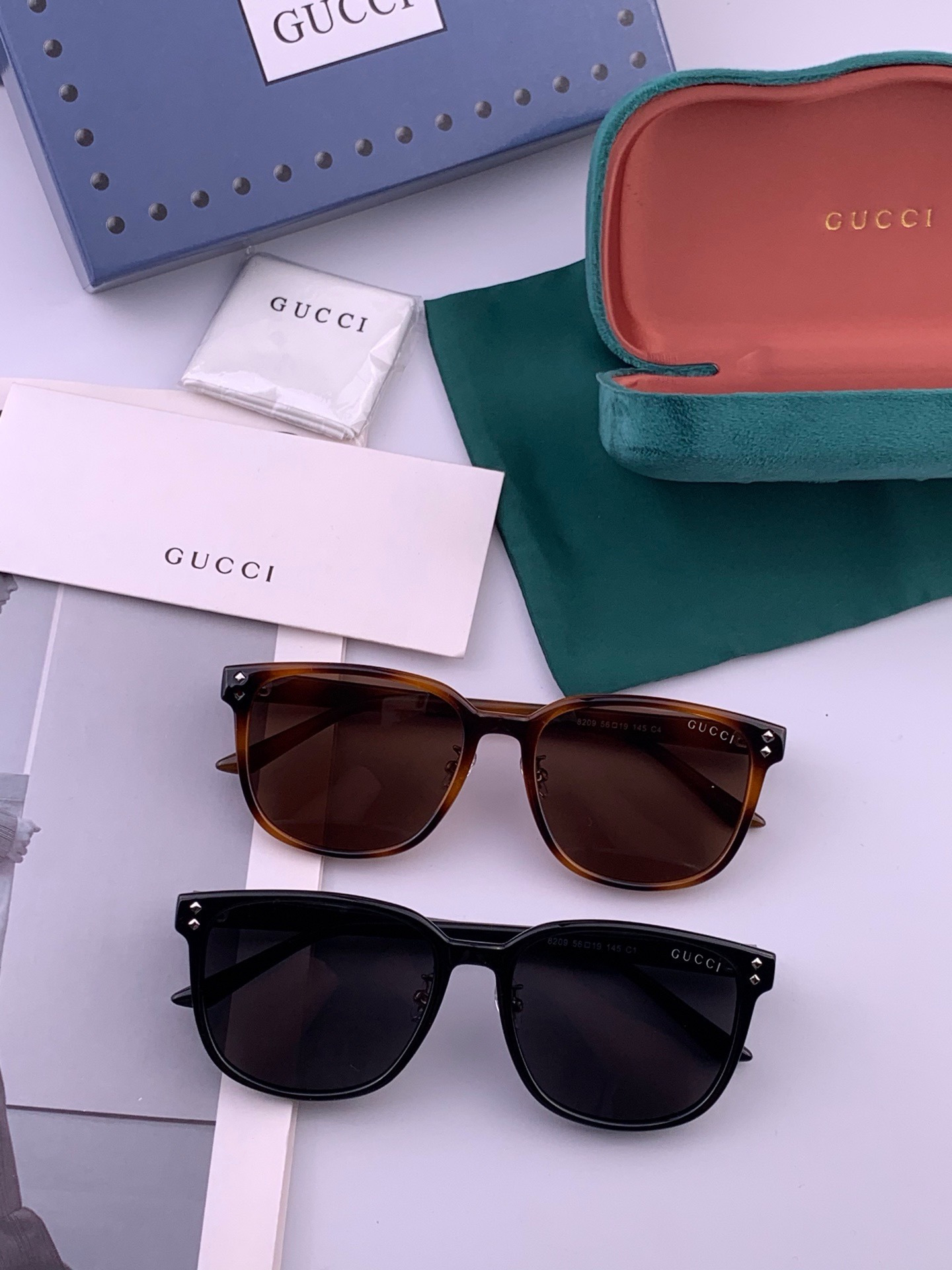 🔺 【GUCCI】开春新款 潮流爆款 时尚方框偏光太阳镜 高品质 佩戴舒适 网红潮款墨镜 女士高清尼龙偏光太阳镜🕶️ 🎉
