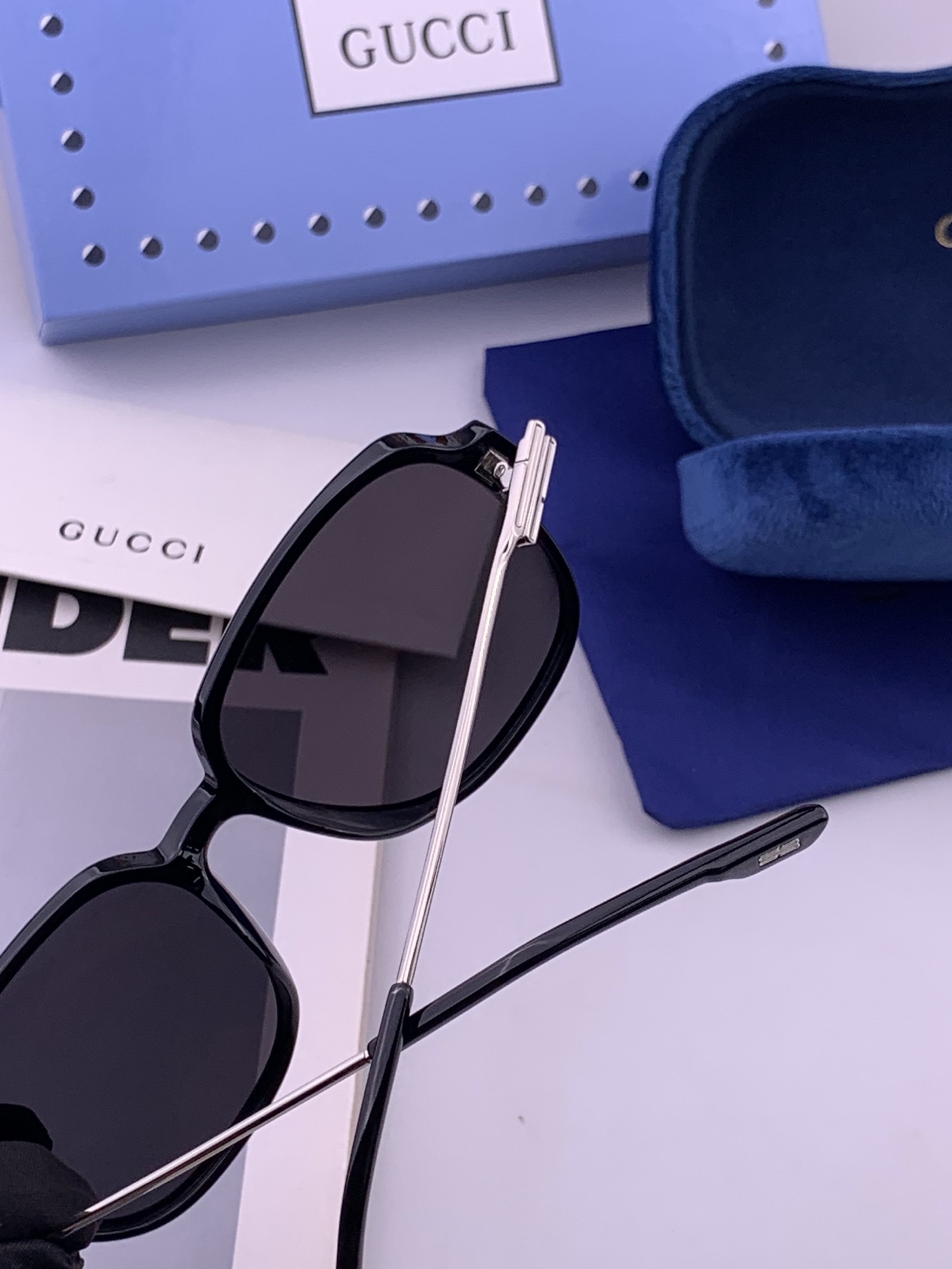 🔺 【GUCCI】开春新款 潮流爆款 时尚方框偏光太阳镜 高品质 佩戴舒适 网红潮款墨镜 女士高清尼龙偏光太阳镜🕶️ 🎉