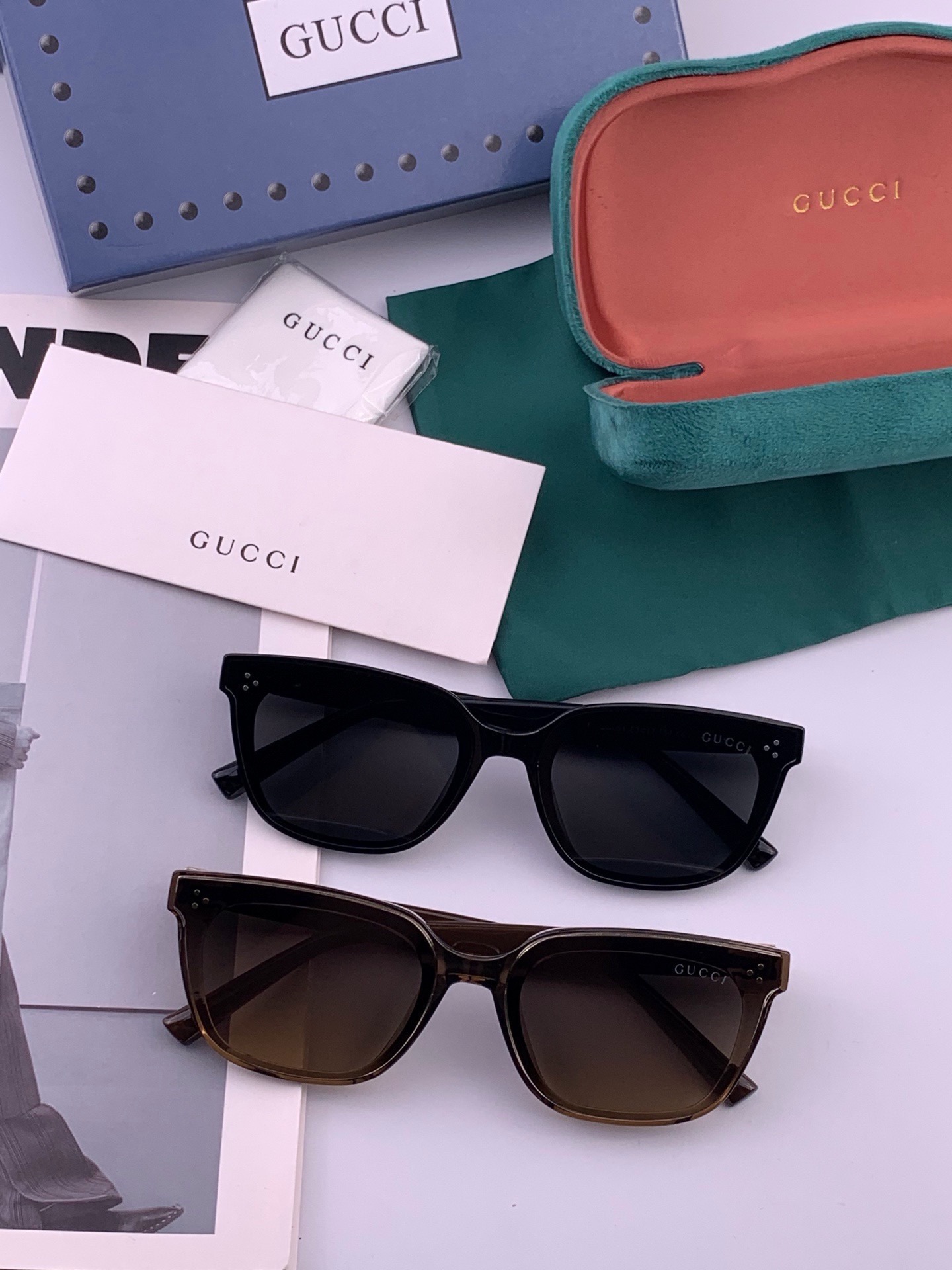 GUCCI  新款连体尼龙偏光太眼镜，情侣款时尚方框太阳镜佩戴舒适网红潮流款墨镜，大气女人范儿，大脸小脸都好看 ！型号：