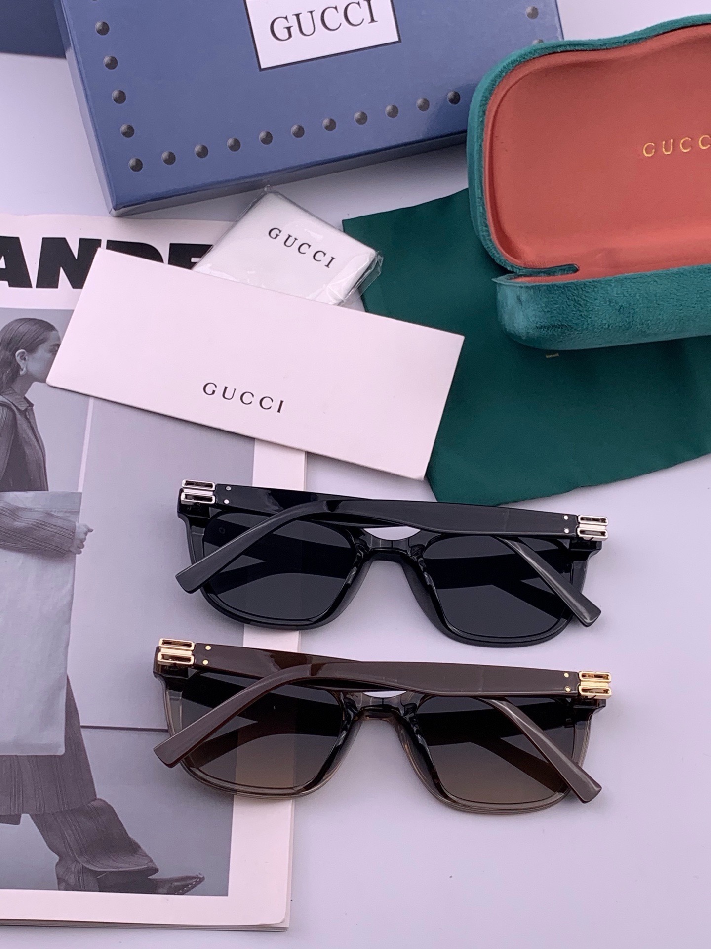 GUCCI  新款连体尼龙偏光太眼镜，情侣款时尚方框太阳镜佩戴舒适网红潮流款墨镜，大气女人范儿，大脸小脸都好看 ！型号：