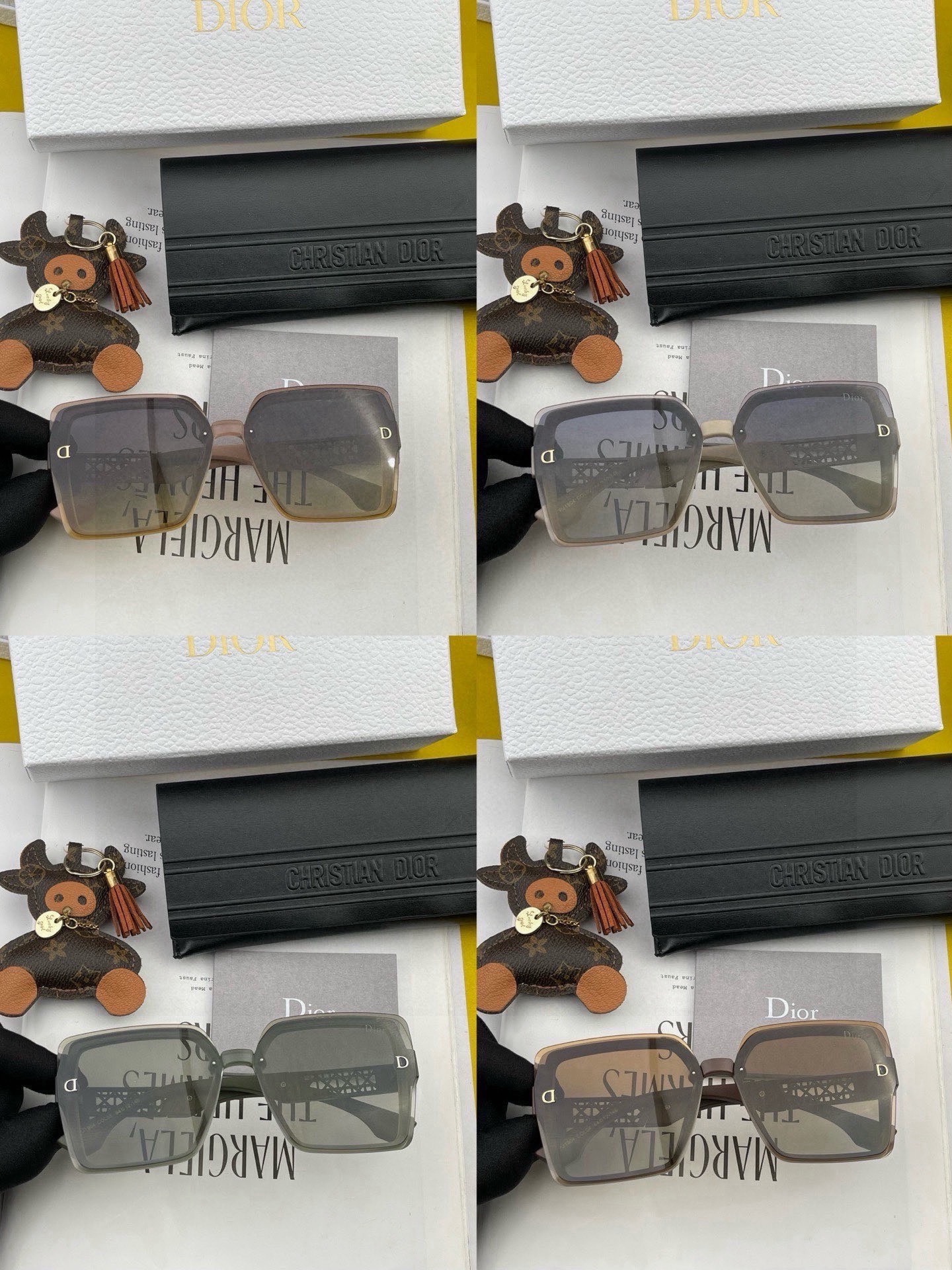 🔺 【DIOR-迪奥】开春新款 潮流爆款 时尚方框尼龙太阳镜 高品质 佩戴舒适 网红潮款墨镜 女士高清尼龙太阳镜🕶️ 🎉