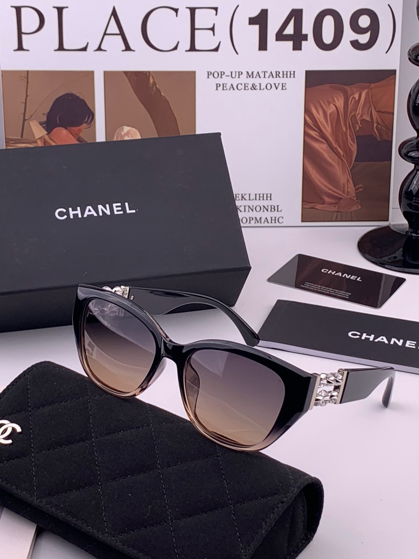 🔺CHANEL🔻官方早春新款，众多明星同款[色]香奈儿‼️‼️新款偏光墨镜 ，🌈🌈宝丽来超清偏光太阳镜🔝🔝型号：CH87