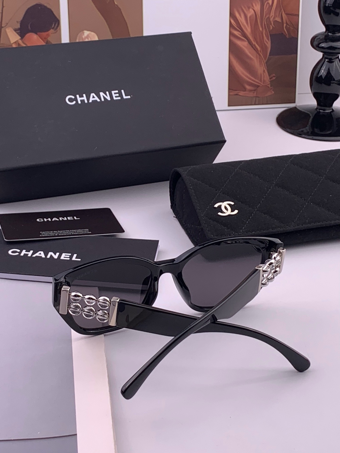🔺CHANEL🔻官方早春新款，众多明星同款[色]香奈儿‼️‼️新款偏光墨镜 ，🌈🌈宝丽来超清偏光太阳镜🔝🔝型号：CH87