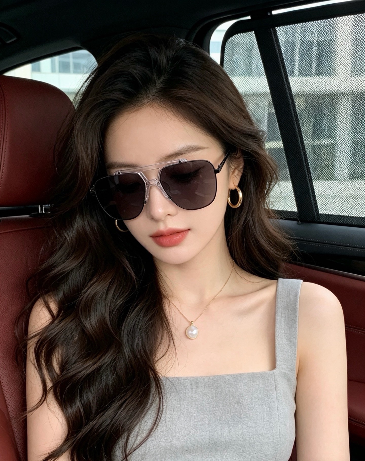 🔺 【GUCCI】开春新款 潮流爆款 时尚方框偏光太阳镜 高品质 佩戴舒适 网红潮款墨镜 女士高清尼龙偏光太阳镜🕶️ 🎉