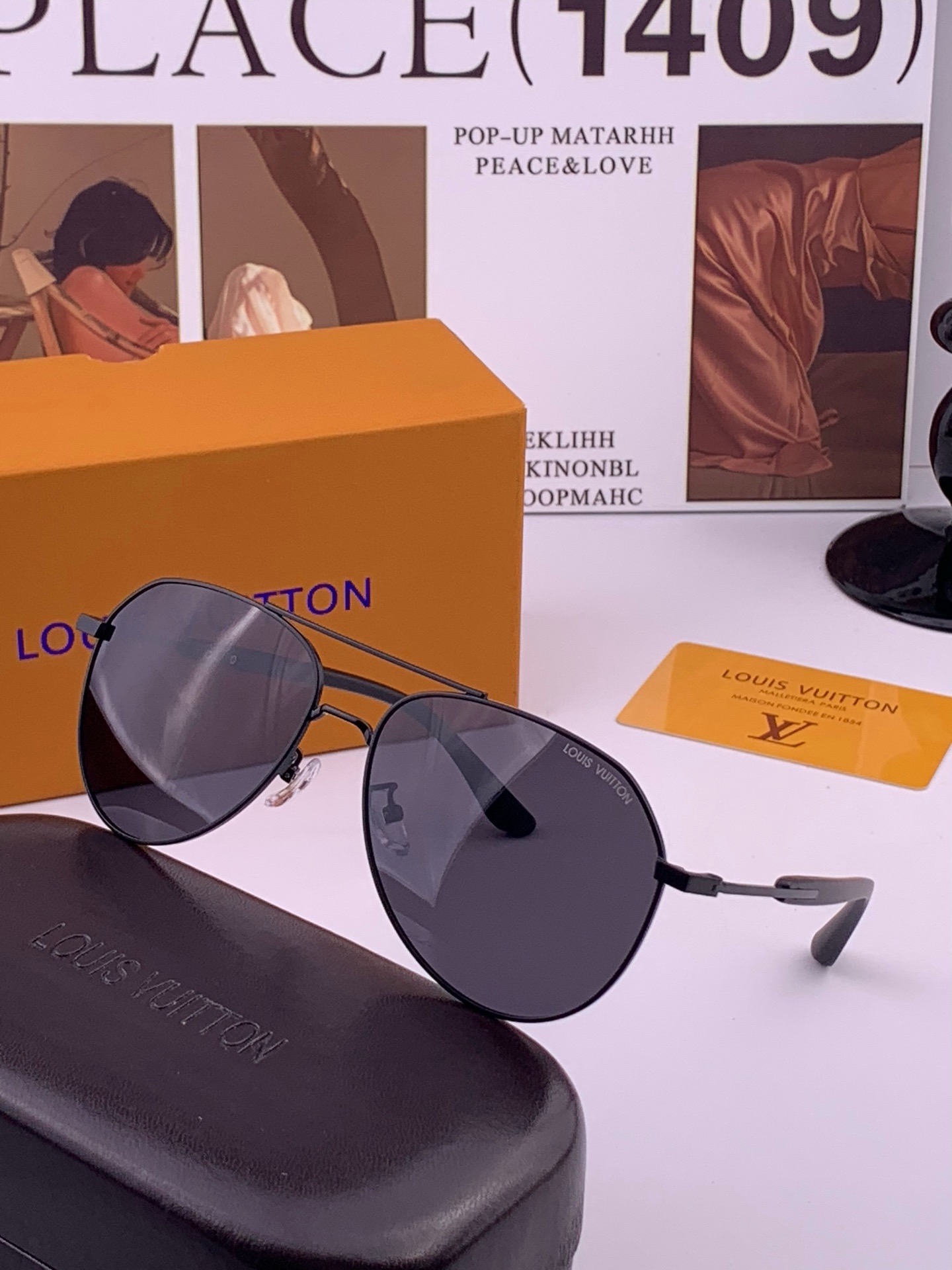 LV 。  高品质男女款墨镜   👍 进口宝丽来偏光镜片  。蛤蟆镜 开车钓鱼都可 。百搭显瘦墨镜韩版男士飞行员大框司机