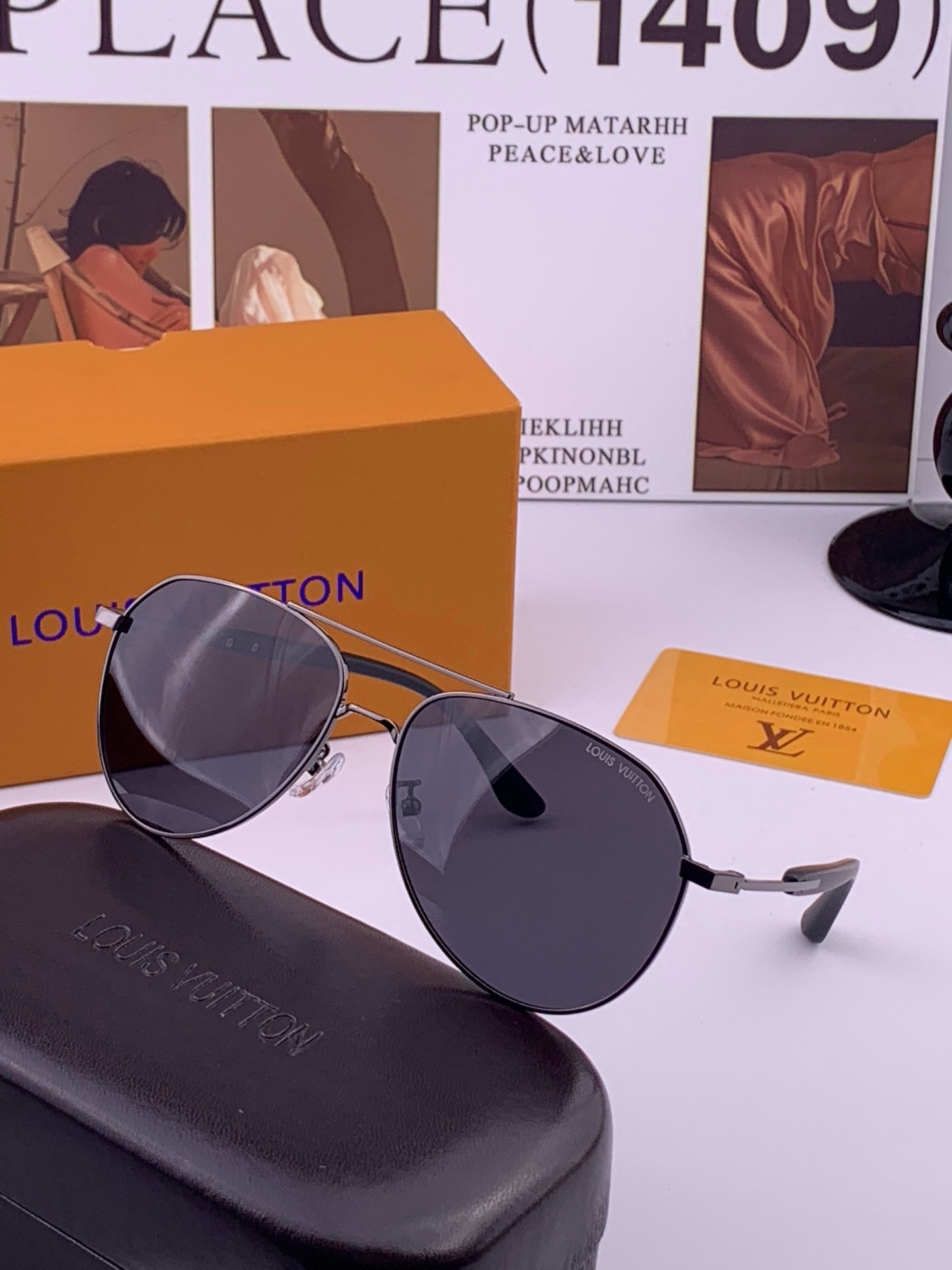 LV 。  高品质男女款墨镜   👍 进口宝丽来偏光镜片  。蛤蟆镜 开车钓鱼都可 。百搭显瘦墨镜韩版男士飞行员大框司机
