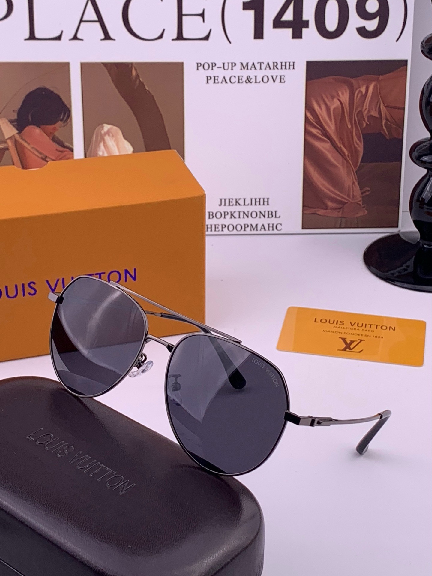 LV 。  高品质男女款墨镜   👍 进口宝丽来偏光镜片  。蛤蟆镜 开车钓鱼都可 。百搭显瘦墨镜韩版男士飞行员大框司机