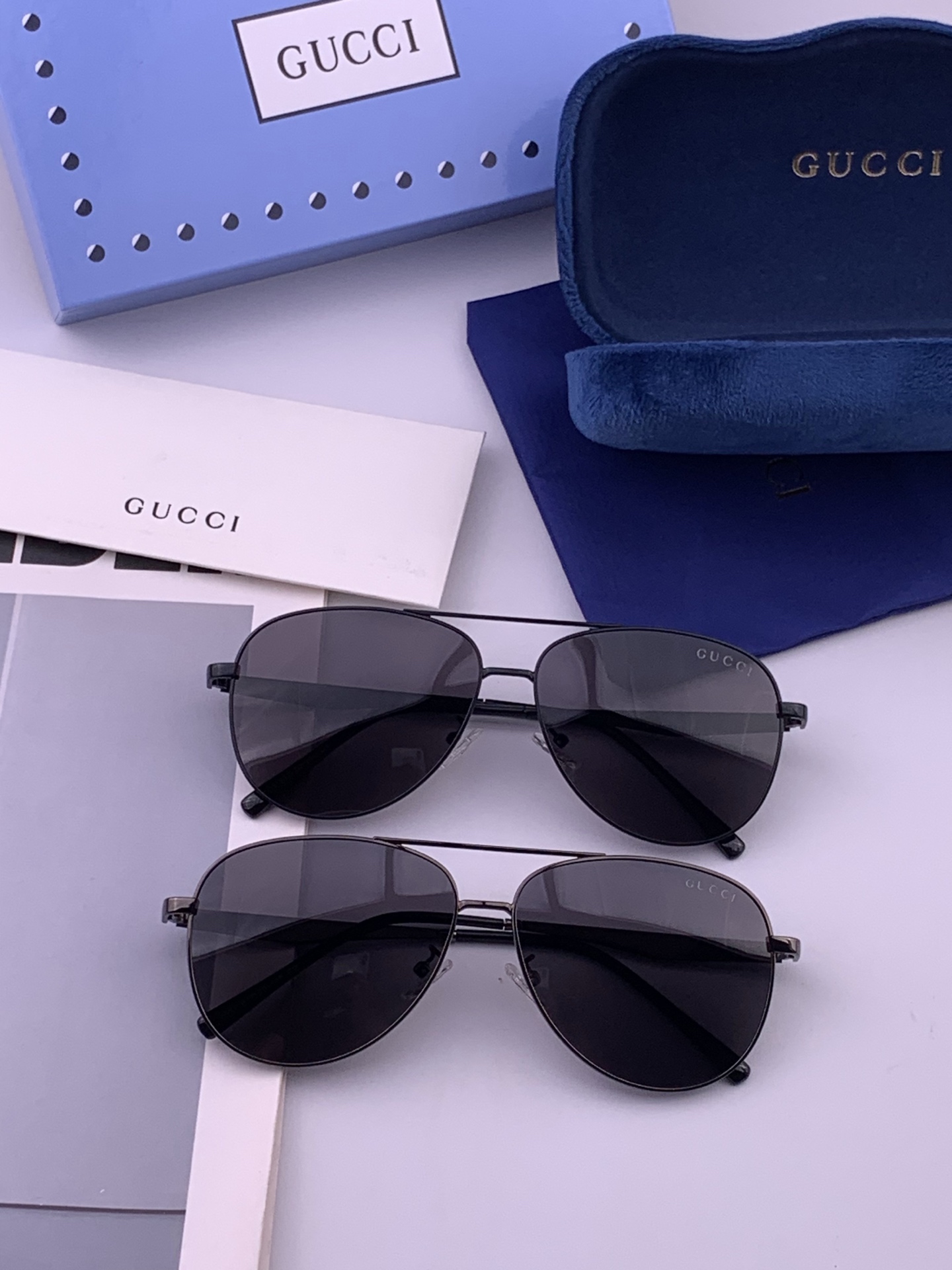 Gucci 。  高品质男女款墨镜   👍 进口宝丽来偏光镜片  。蛤蟆镜 开车钓鱼都可 。百搭显瘦墨镜韩版男士飞行员大