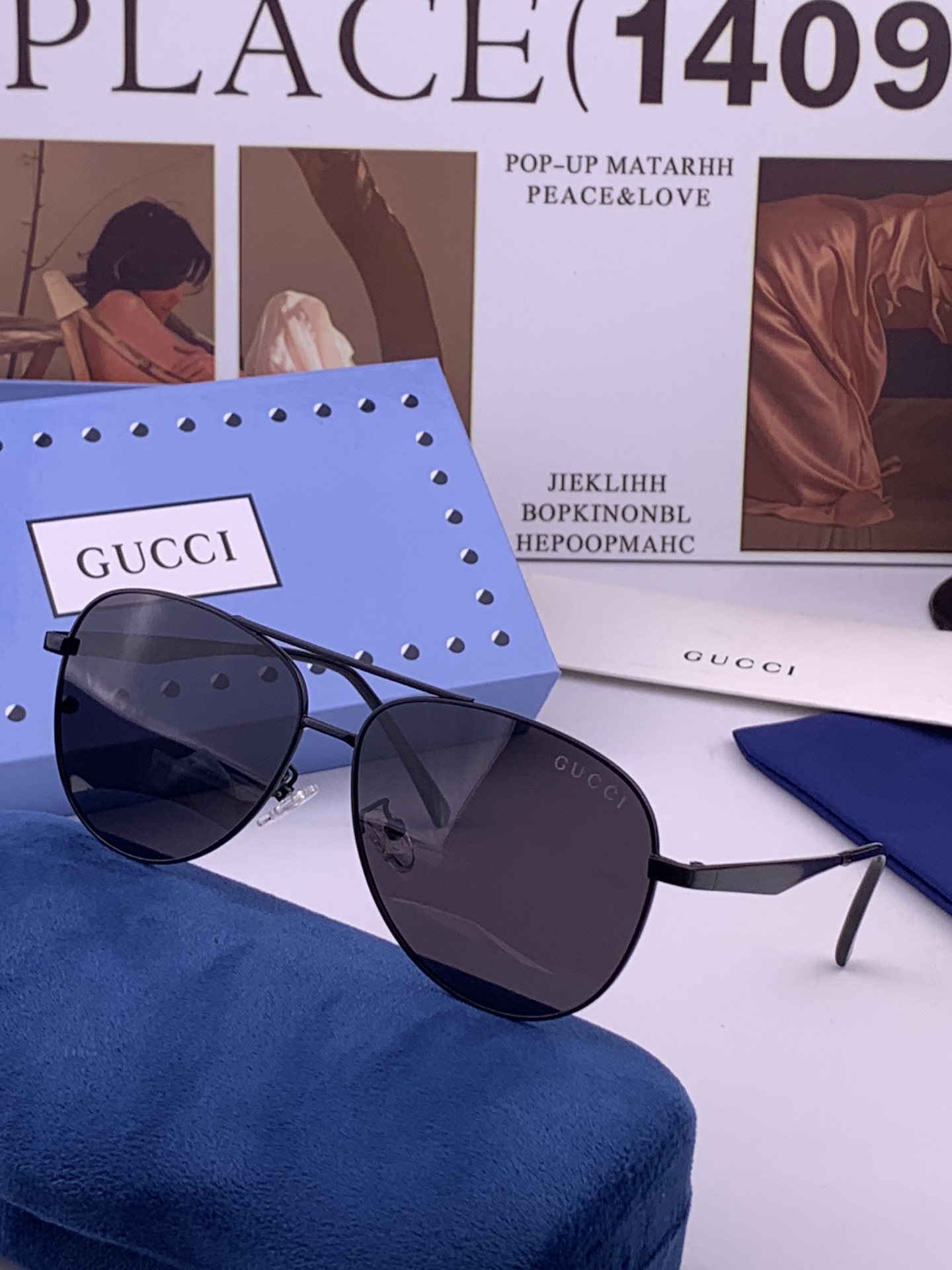 Gucci 。  高品质男女款墨镜   👍 进口宝丽来偏光镜片  。蛤蟆镜 开车钓鱼都可 。百搭显瘦墨镜韩版男士飞行员大