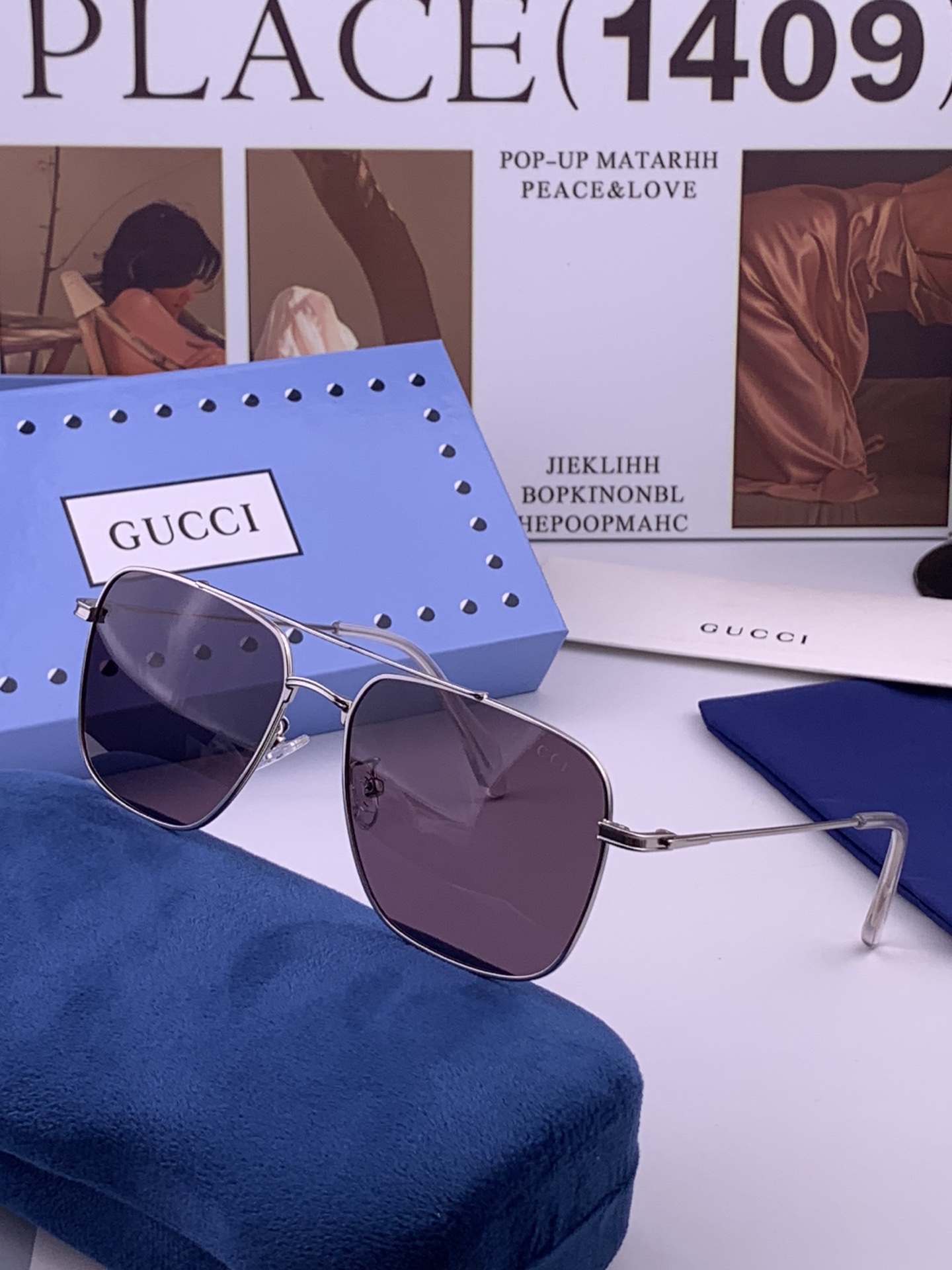 Gucci 。  高品质男女款墨镜   👍 进口宝丽来偏光镜片  。蛤蟆镜 开车钓鱼都可 。百搭显瘦墨镜韩版男士飞行员大