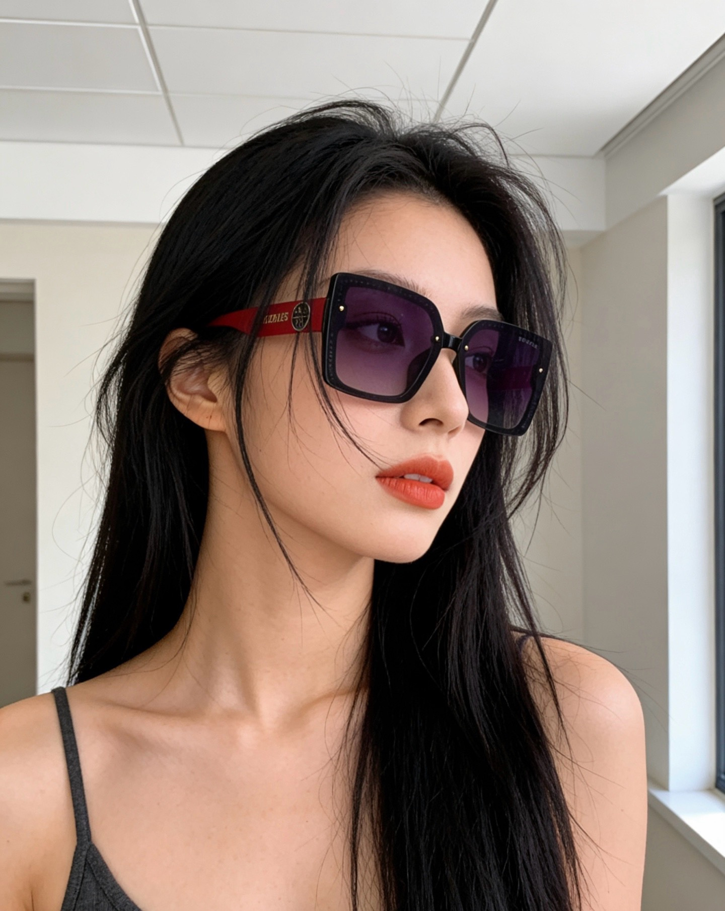 新款 爱马仕女士偏光太阳镜🕶️ 宝丽来高清镜片🎉高品质TR-90镜框 时尚百搭！ 型号：H47701