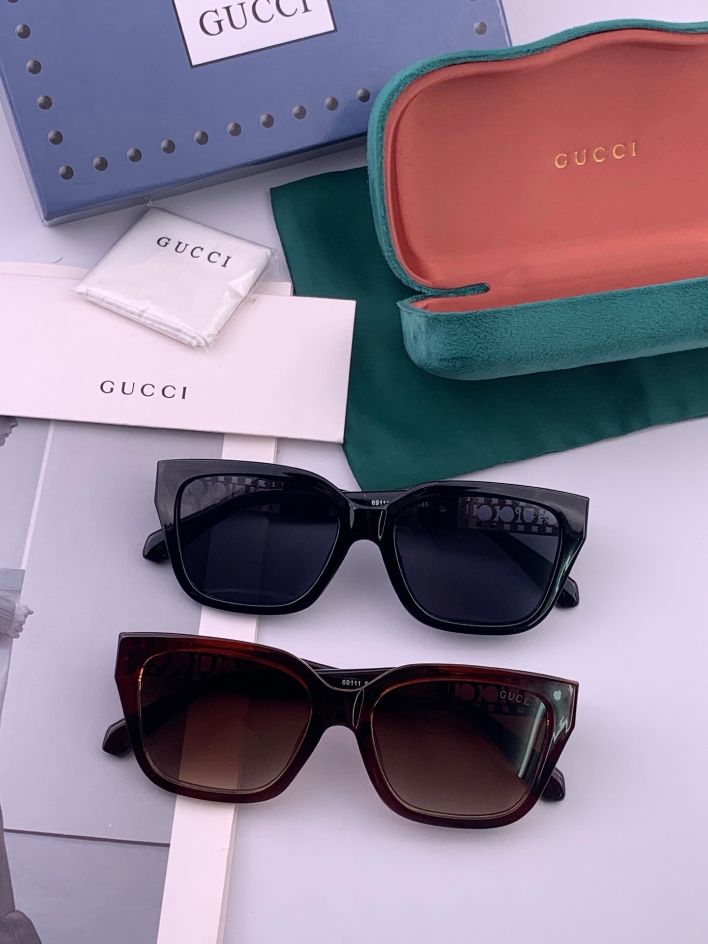🔺 【GUCCI】开春新款 潮流爆款 时尚方框太阳镜 高品质 佩戴舒适 网红潮款墨镜 型号：G16911