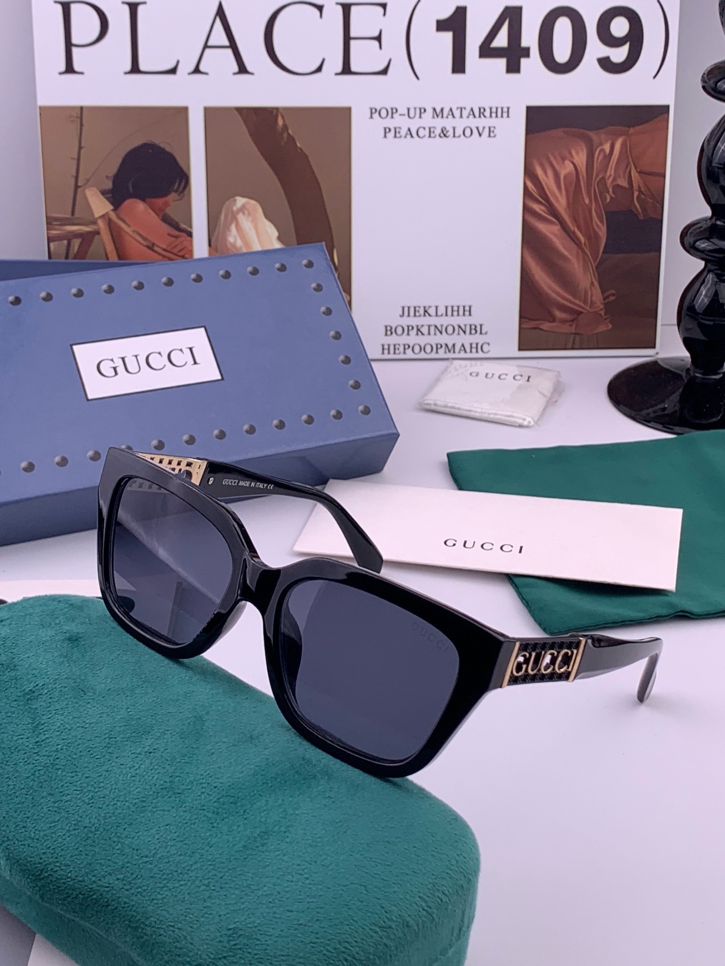 🔺 【GUCCI】开春新款 潮流爆款 时尚方框太阳镜 高品质 佩戴舒适 网红潮款墨镜 型号：G16911