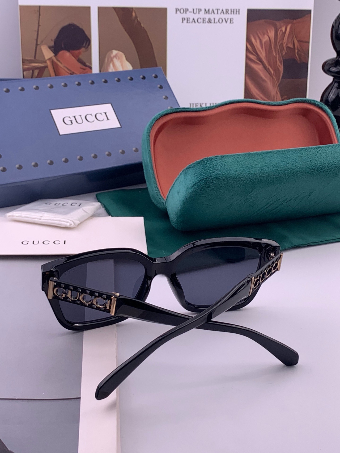 🔺 【GUCCI】开春新款 潮流爆款 时尚方框太阳镜 高品质 佩戴舒适 网红潮款墨镜 型号：G16911