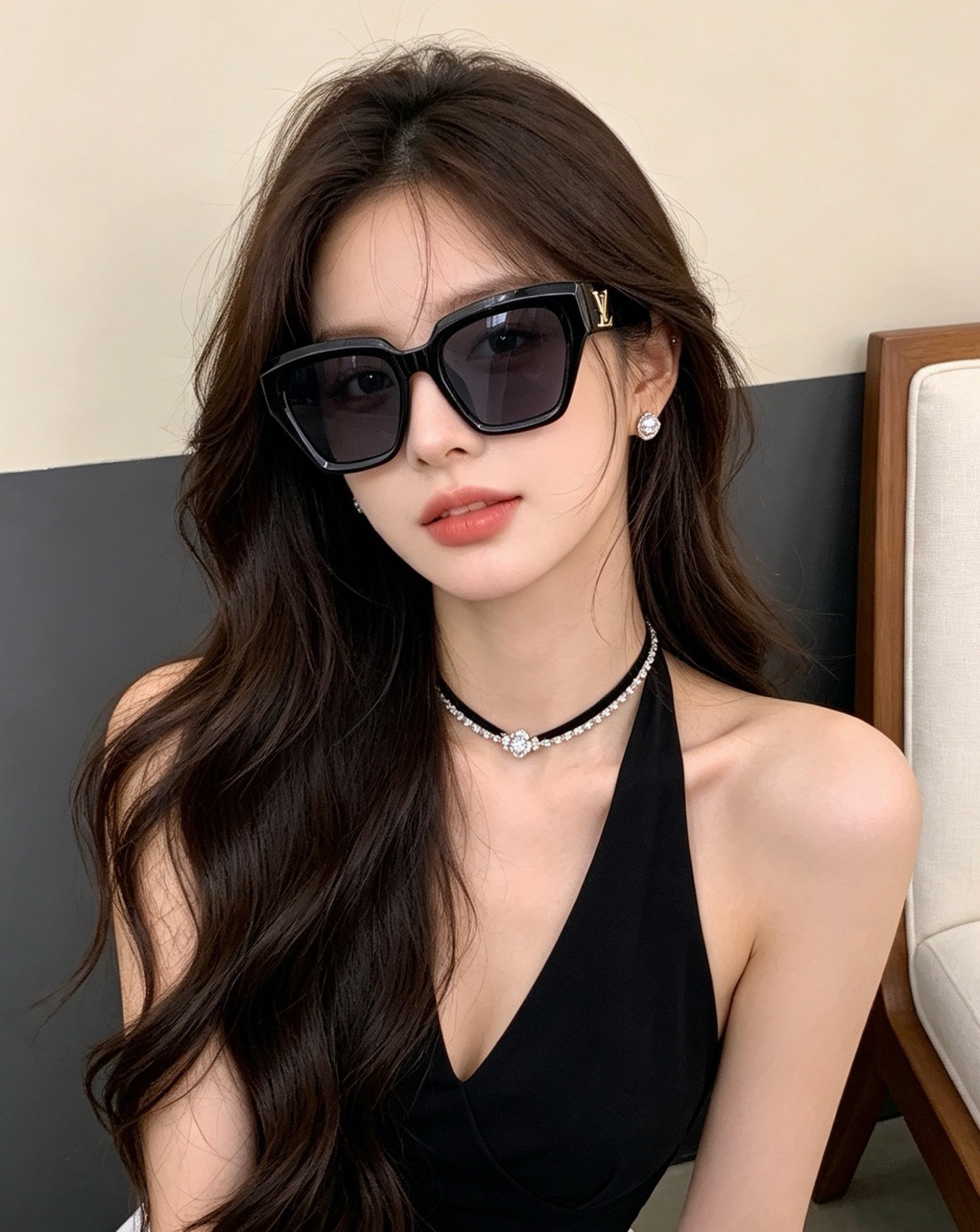 LV 新款女士方框太阳眼镜 开车墨镜 新款太阳镜  时尚大方 舒适轻盈 精致奢华 超轻 型号：L26900