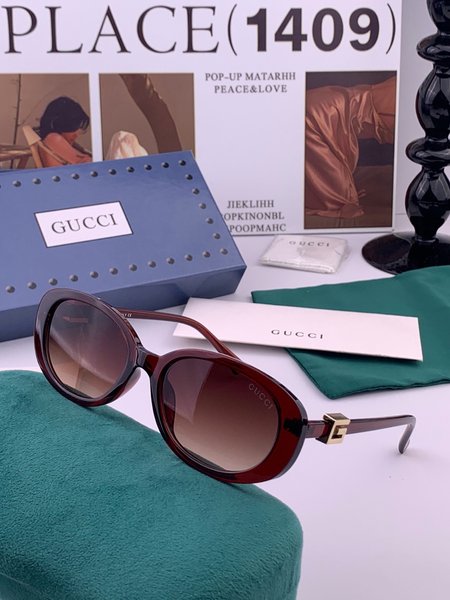 🔺 【GUCCI】开春新款 潮流爆款 时尚方框太阳镜 高品质 佩戴舒适 网红潮款墨镜 型号：G35805 