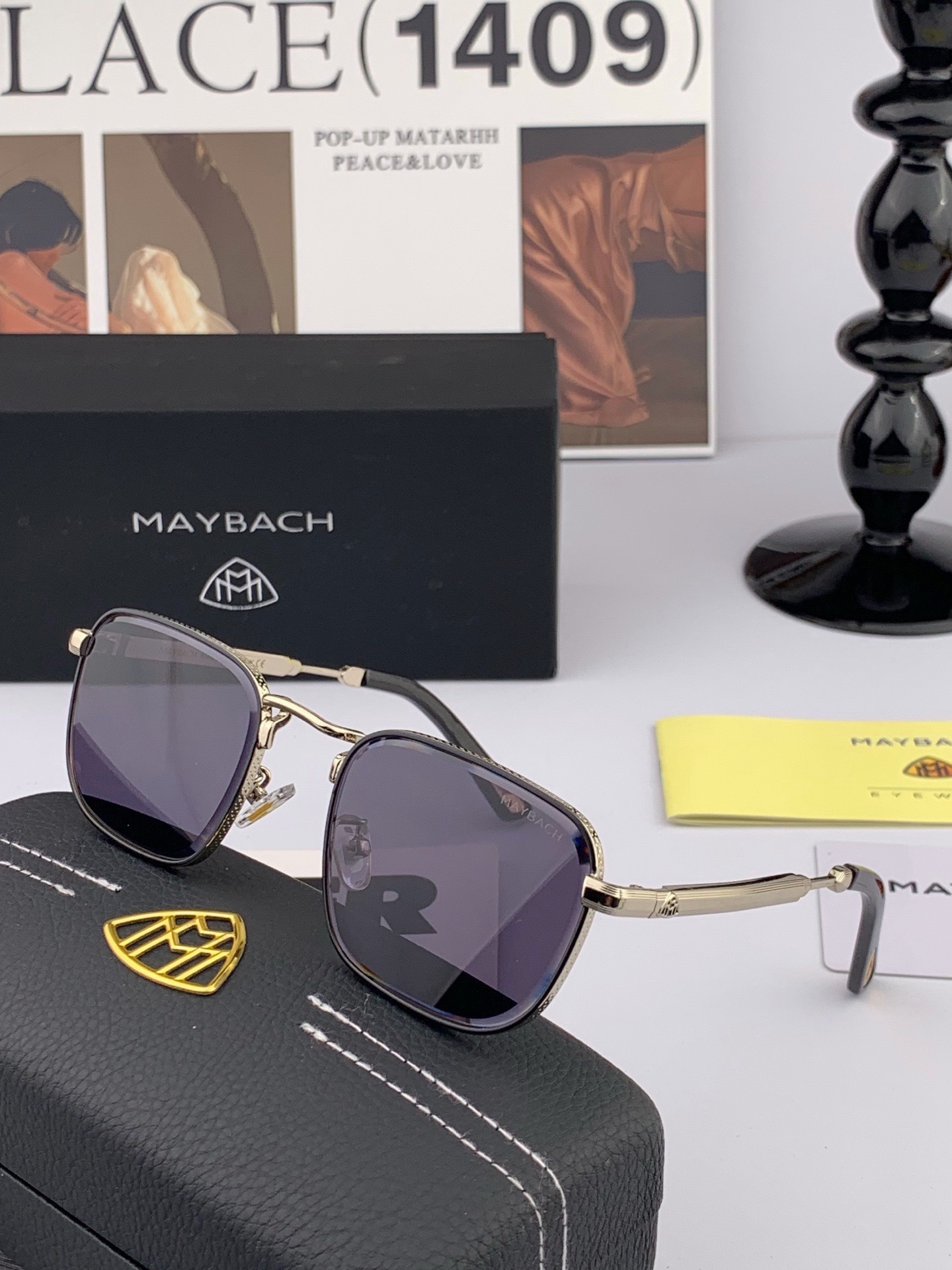 MAYBACH迈巴赫年度最牛硬货👍🏻 官网经典蛤蟆款 ❗️极力推荐款‼️选用定制进口板料双色拼腿 采用K金真空电镀金灿灿