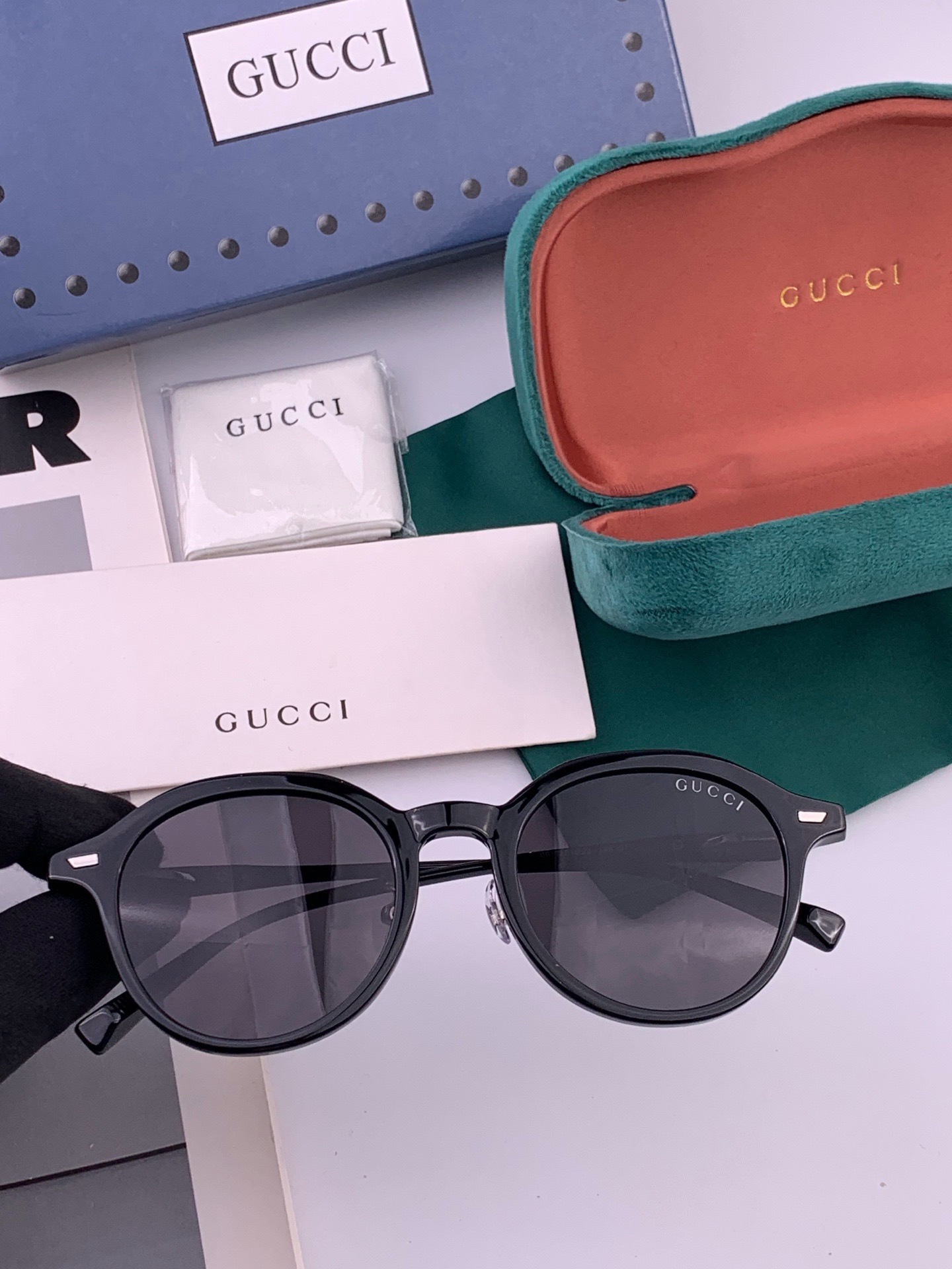 🔺 【GUCCI-偏光太阳镜】开春新款 潮流爆款 时尚小框偏光太阳镜 高品质 佩戴舒适 网红潮款墨镜 女士高清偏光太阳镜