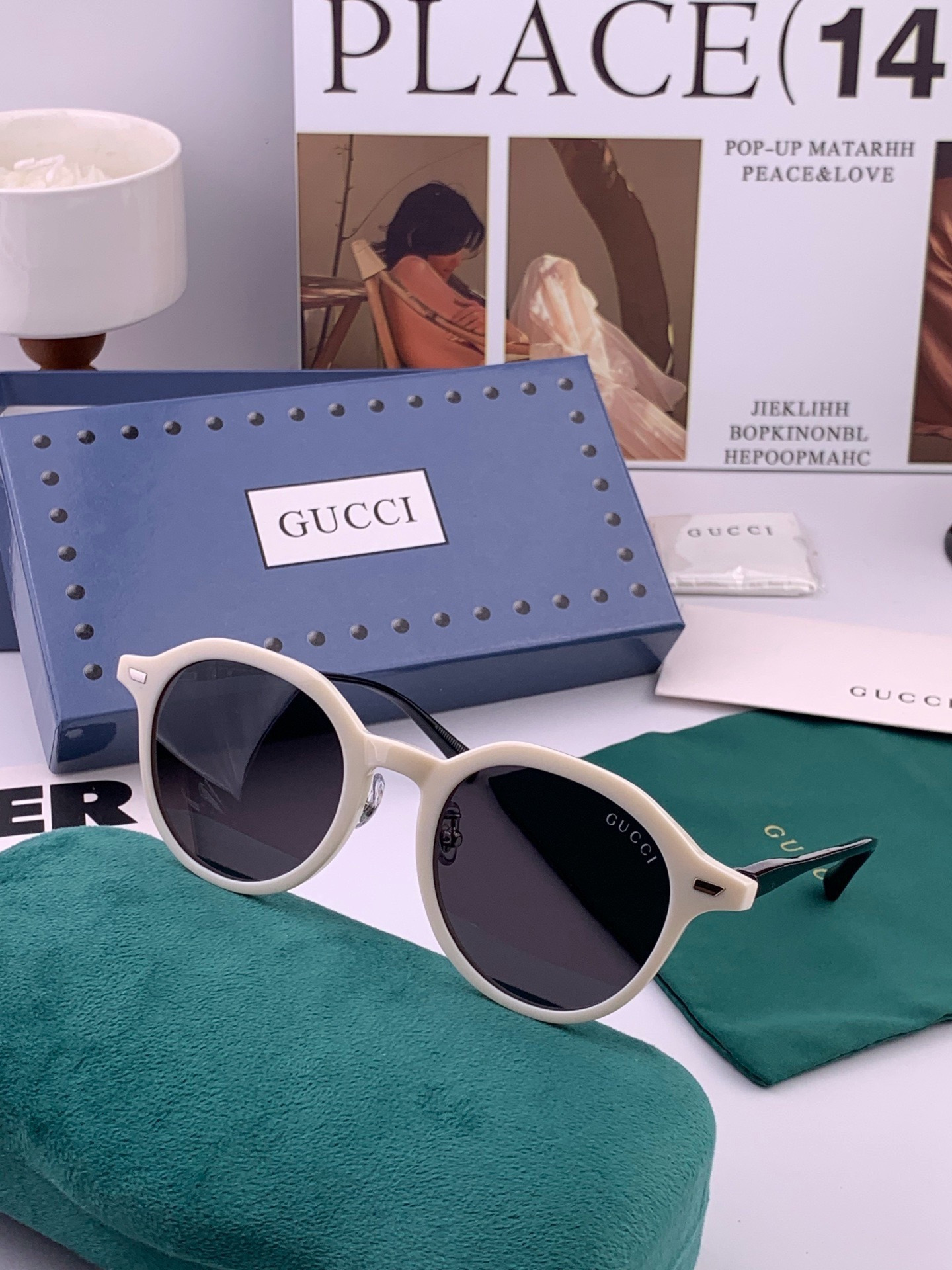 🔺 【GUCCI-偏光太阳镜】开春新款 潮流爆款 时尚小框偏光太阳镜 高品质 佩戴舒适 网红潮款墨镜 女士高清偏光太阳镜