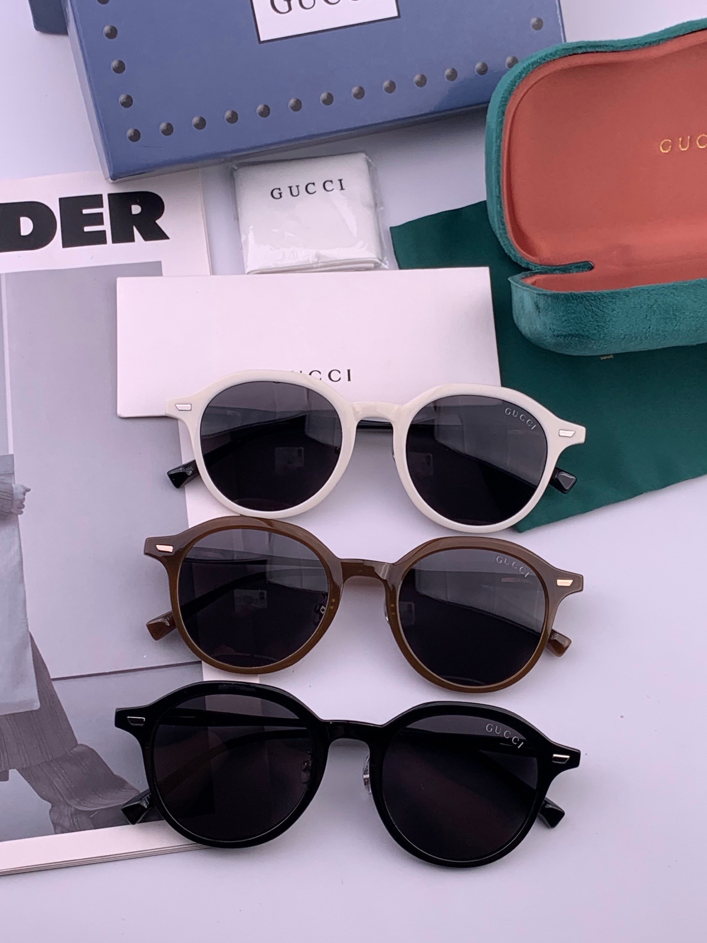 🔺 【GUCCI-偏光太阳镜】开春新款 潮流爆款 时尚小框偏光太阳镜 高品质 佩戴舒适 网红潮款墨镜 女士高清偏光太阳镜